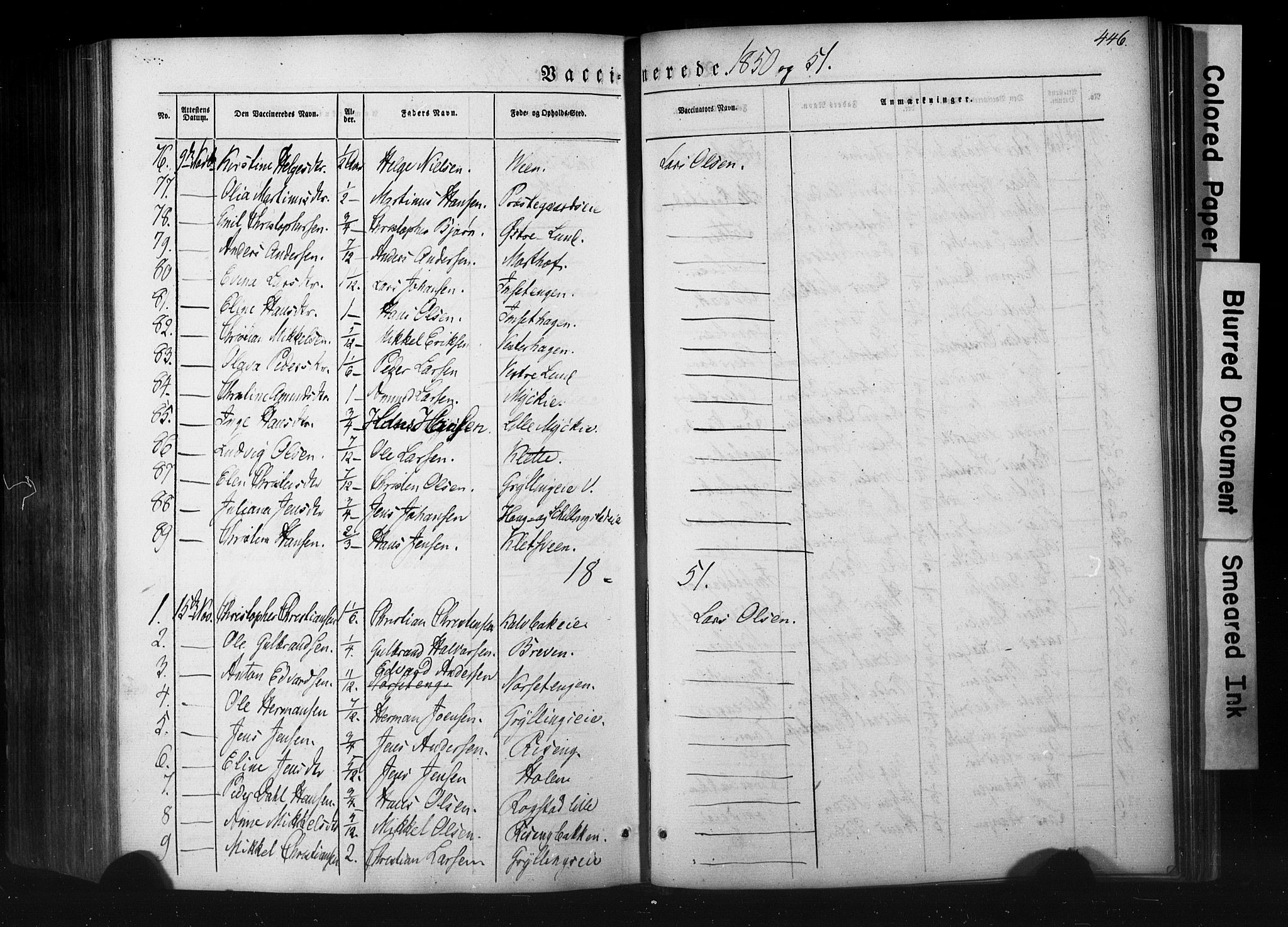Løten prestekontor, AV/SAH-PREST-022/K/Ka/L0007: Ministerialbok nr. 7, 1850-1859, s. 446