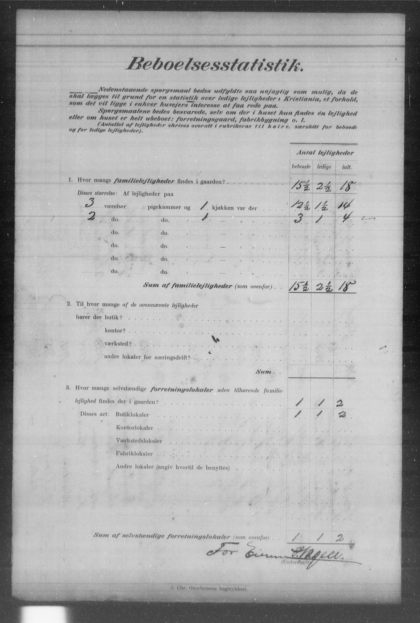 OBA, Kommunal folketelling 31.12.1903 for Kristiania kjøpstad, 1903, s. 3525