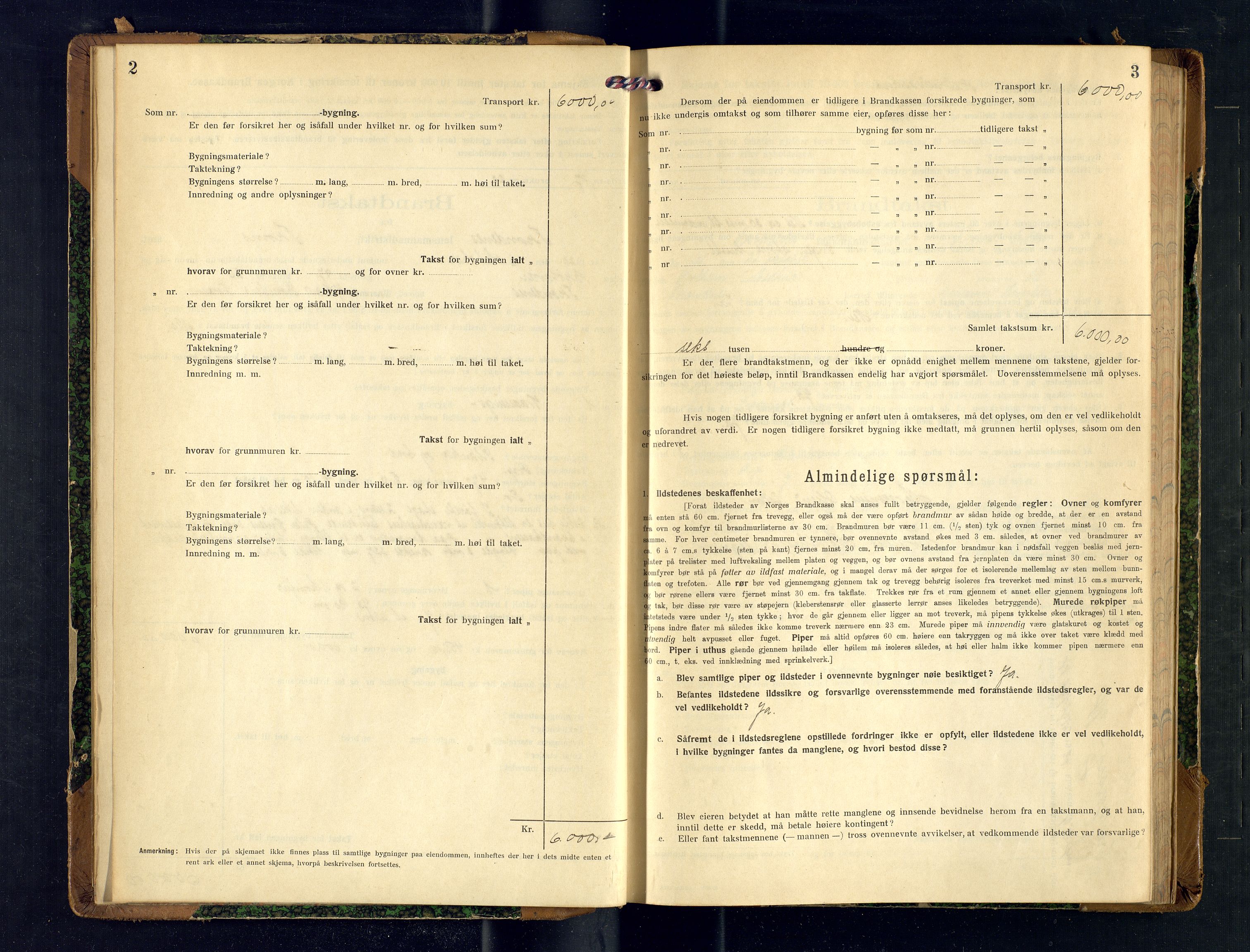 Harstad lensmannskontor, SATØ/SATØ-10/F/Fr/Fra/L0611: Branntakstprotokoll (S). Merket Z. Med register, 1921-1925, s. 2-3