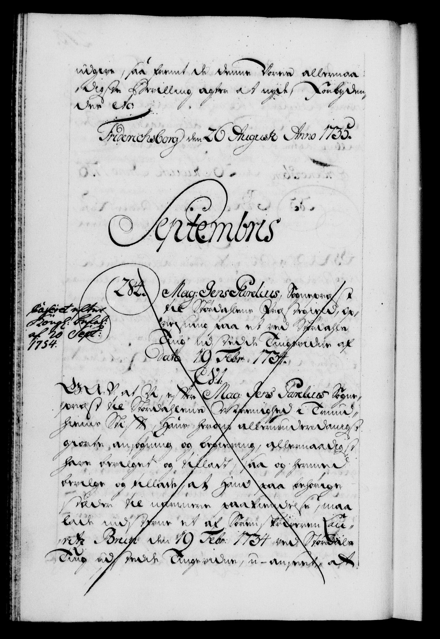 Danske Kanselli 1572-1799, RA/EA-3023/F/Fc/Fca/Fcaa/L0029: Norske registre, 1735-1736, s. 213b