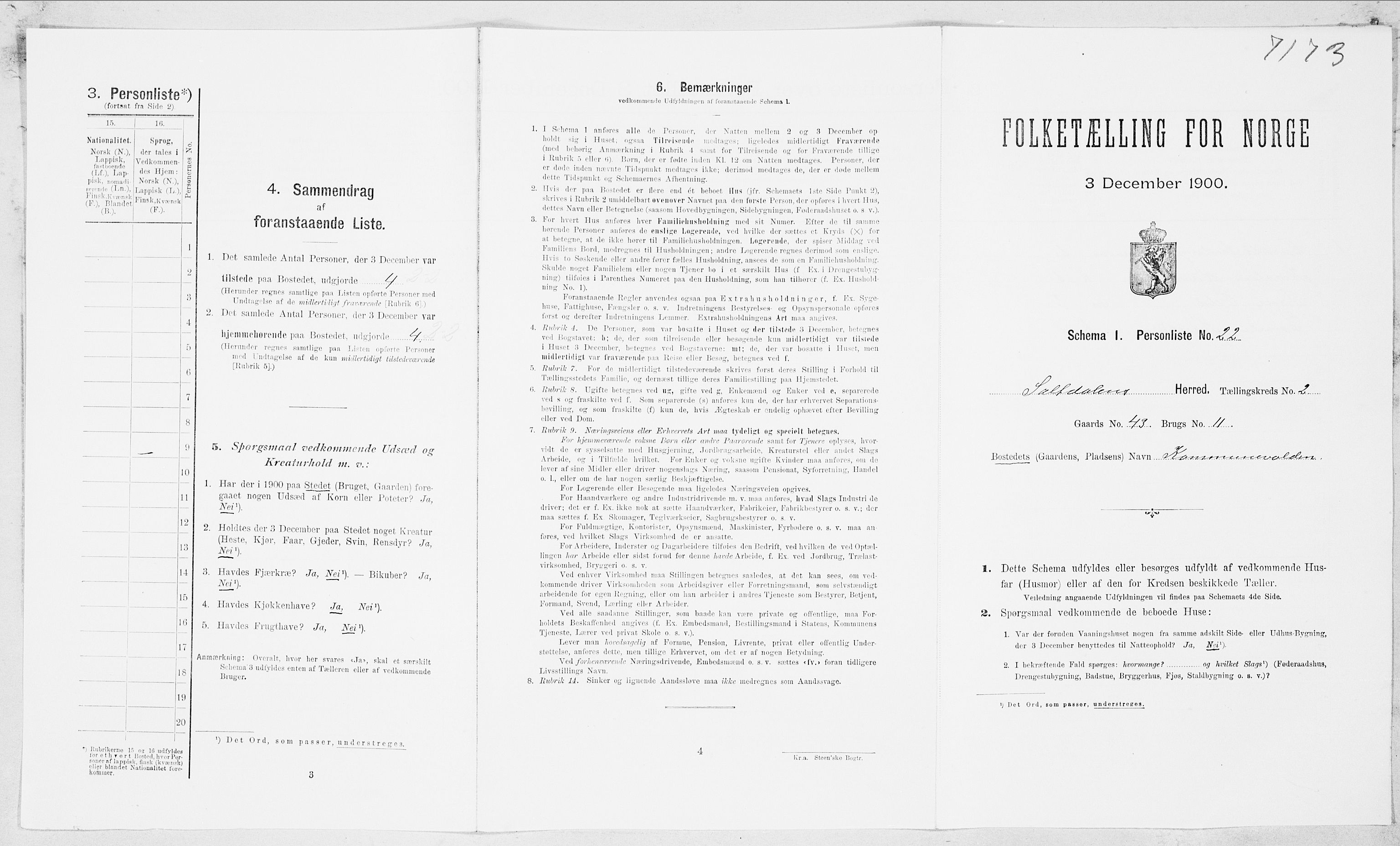SAT, Folketelling 1900 for 1840 Saltdal herred, 1900, s. 156
