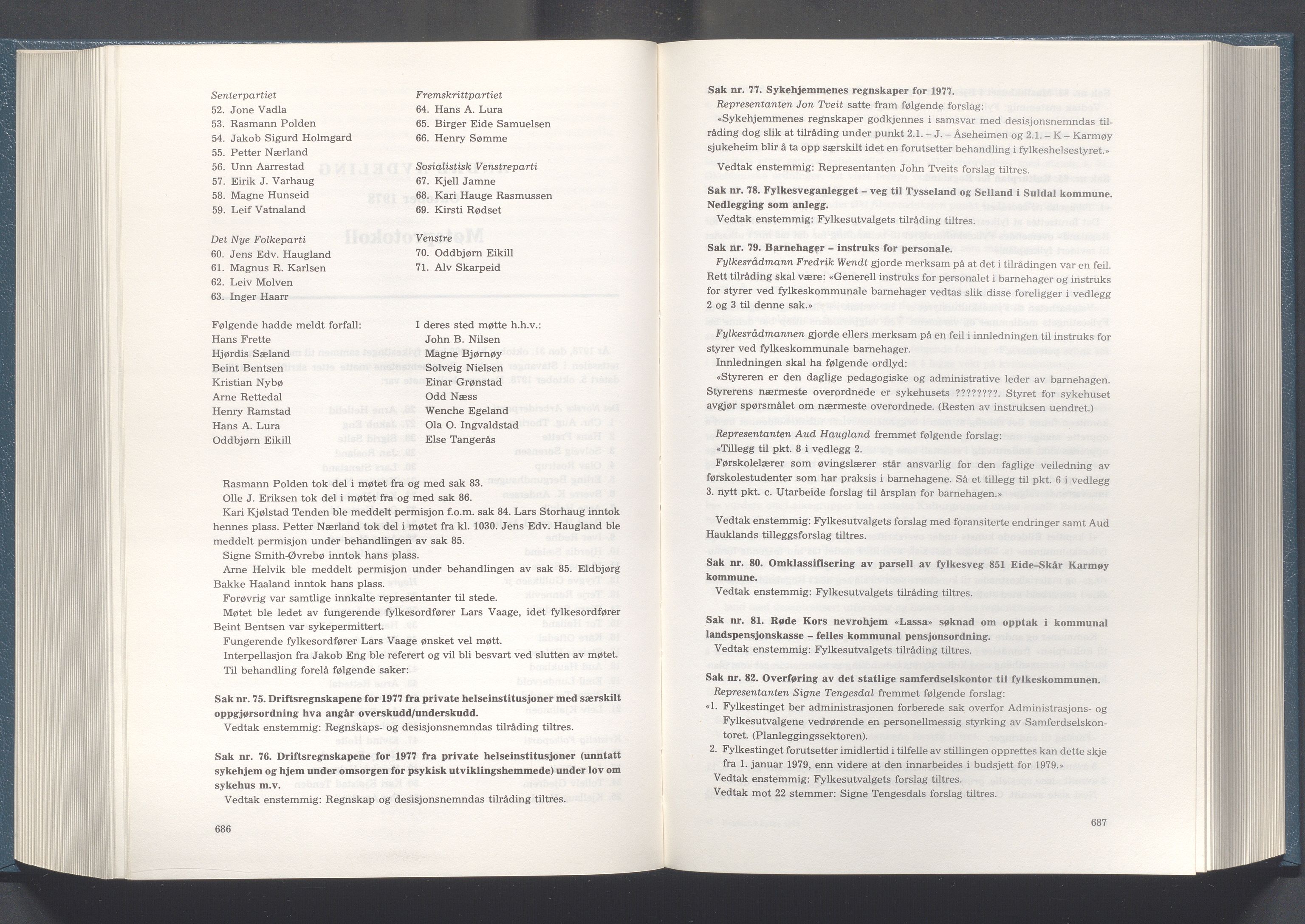Rogaland fylkeskommune - Fylkesrådmannen , IKAR/A-900/A/Aa/Aaa/L0098: Møtebok , 1978, s. 686-687