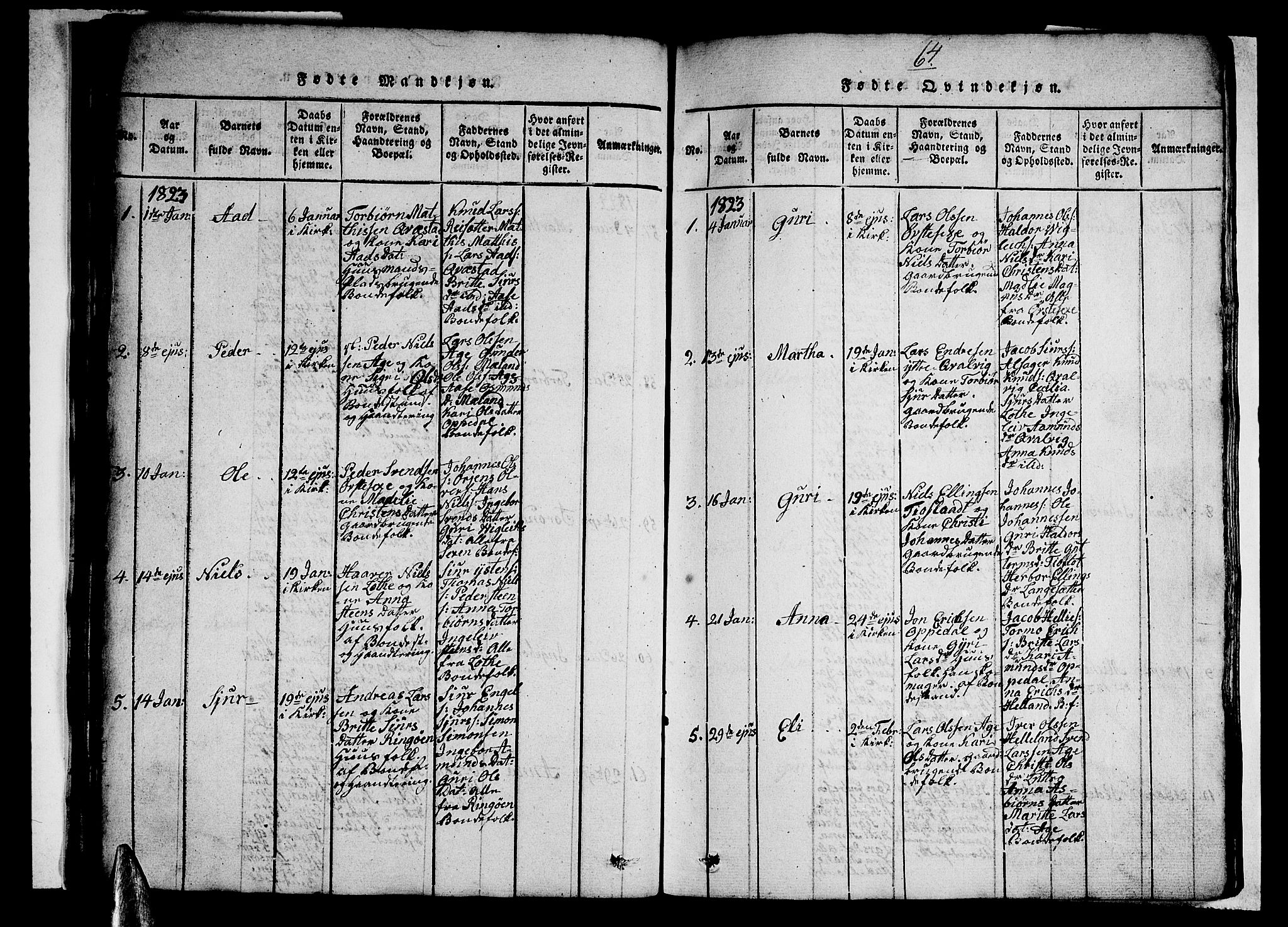 Ullensvang sokneprestembete, AV/SAB-A-78701/H/Hab: Klokkerbok nr. A 3, 1817-1825, s. 64