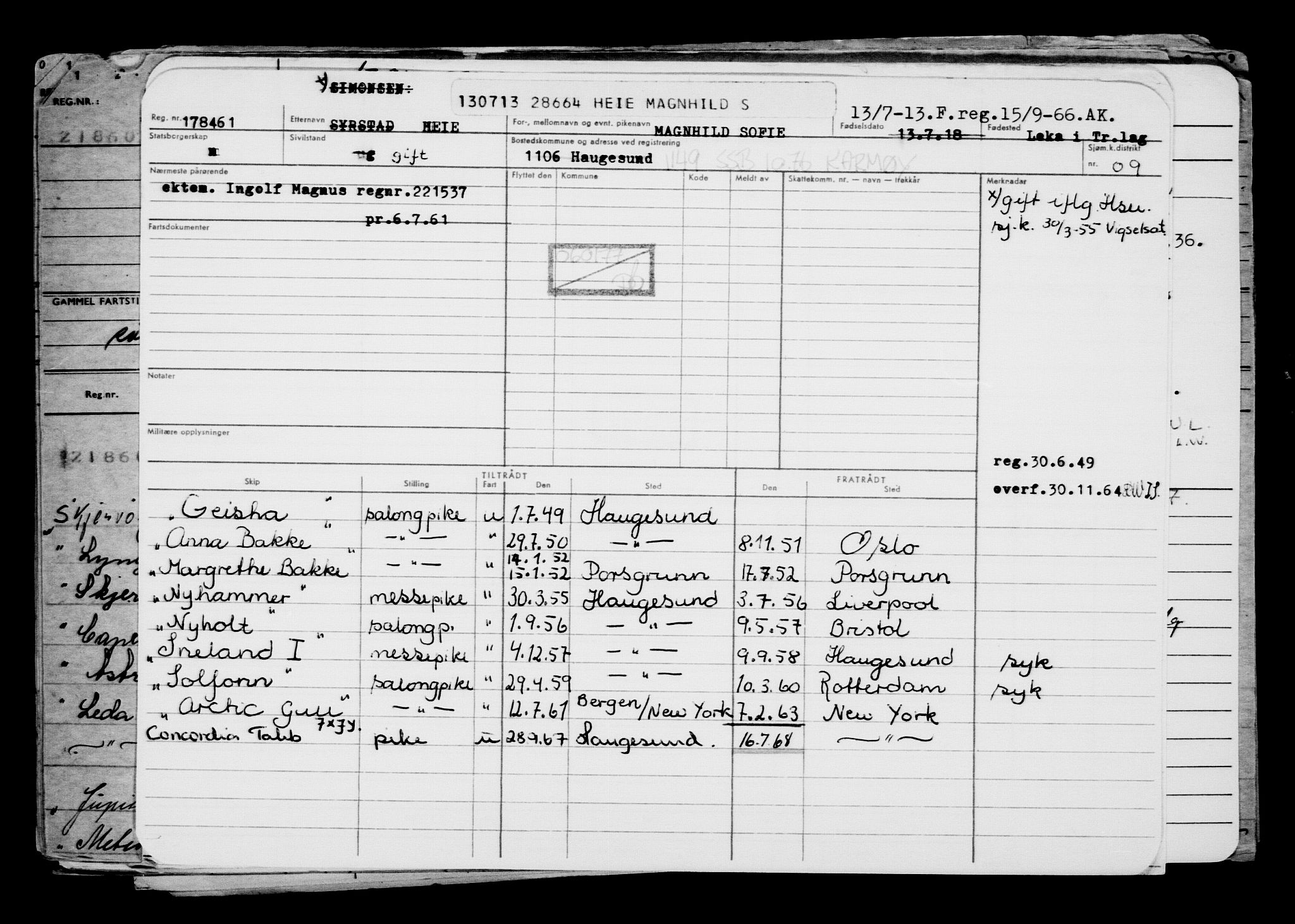 Direktoratet for sjømenn, AV/RA-S-3545/G/Gb/L0114: Hovedkort, 1913, s. 43