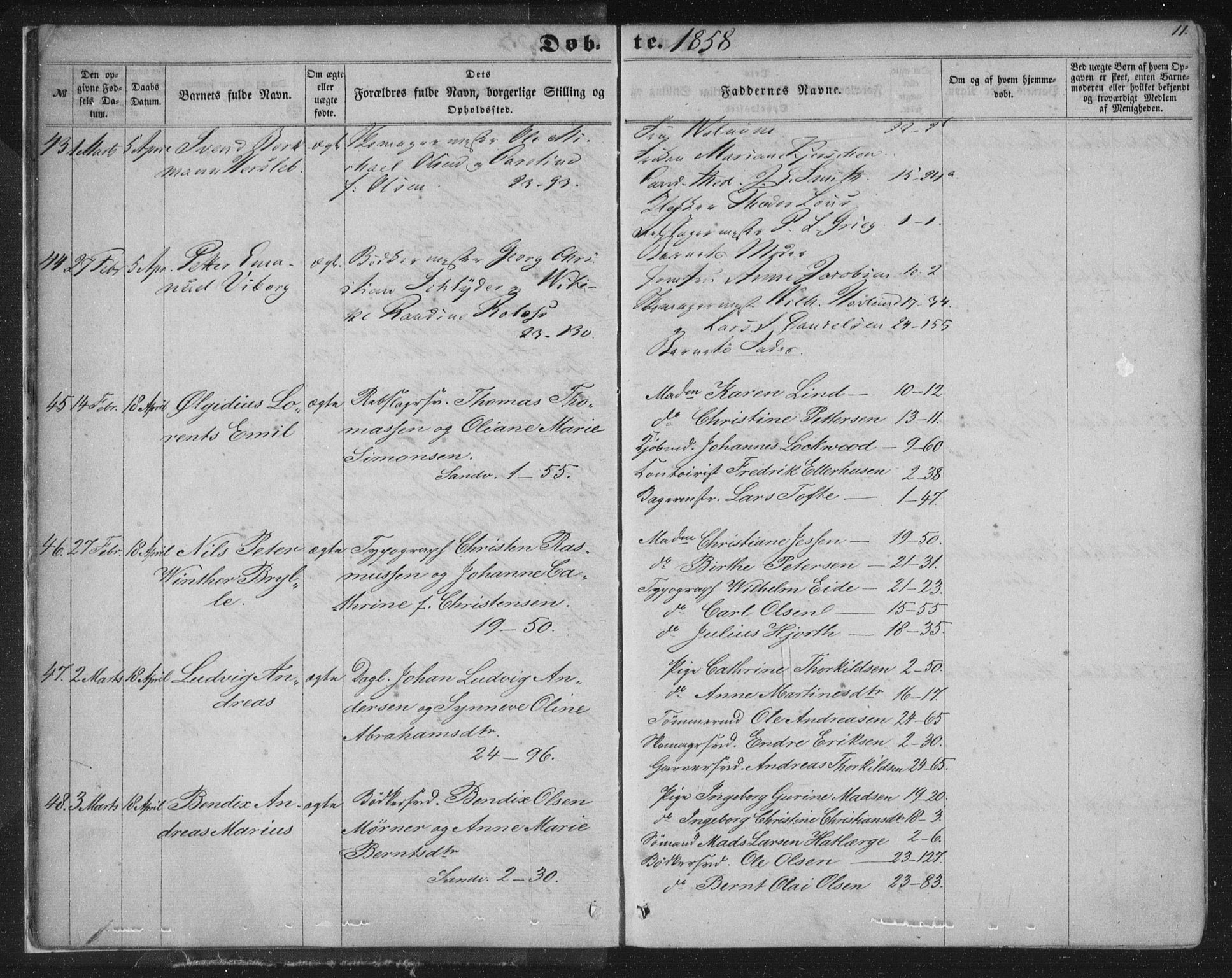 Korskirken sokneprestembete, AV/SAB-A-76101/H/Haa/L0018: Ministerialbok nr. B 4, 1857-1866, s. 11