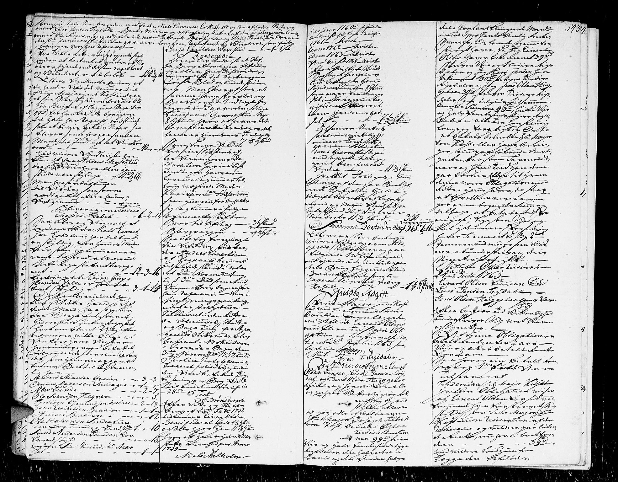 Nedenes sorenskriveri før 1824, SAK/1221-0007/H/Hc/L0033: Skifteprotokoll med register nr 22a, 1767-1772, s. 542b-543a