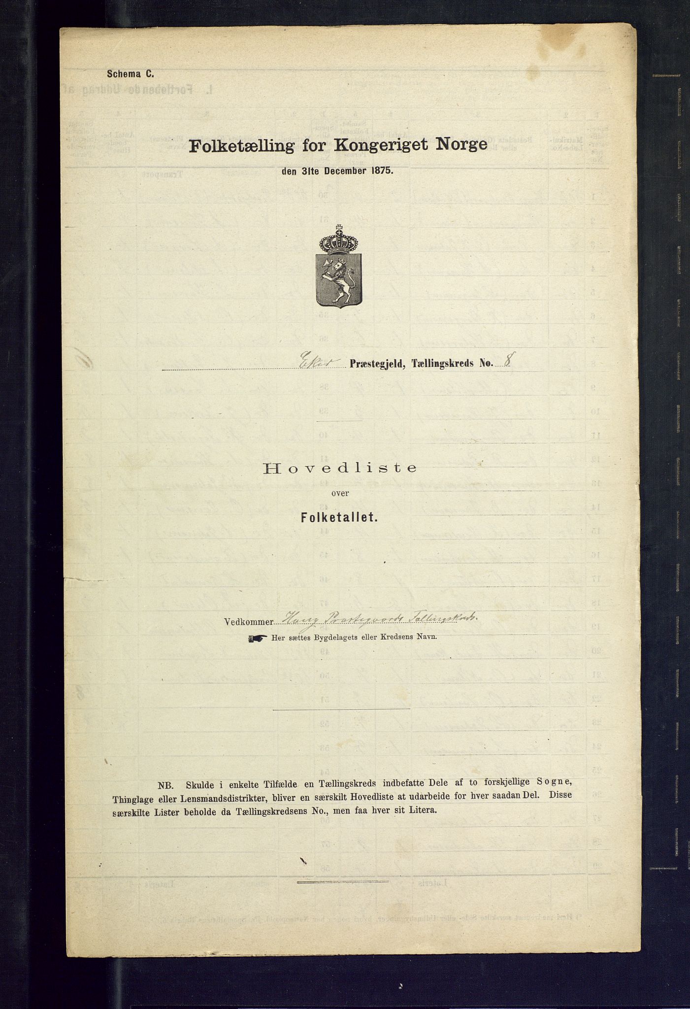 SAKO, Folketelling 1875 for 0624P Eiker prestegjeld, 1875, s. 41