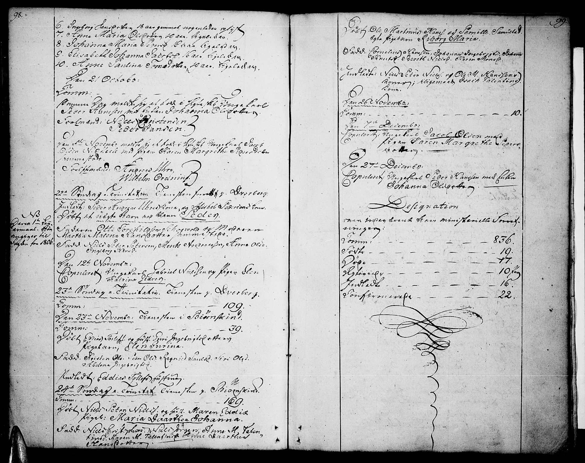 Ministerialprotokoller, klokkerbøker og fødselsregistre - Nordland, AV/SAT-A-1459/897/L1394: Ministerialbok nr. 897A02, 1788-1820, s. 98-99