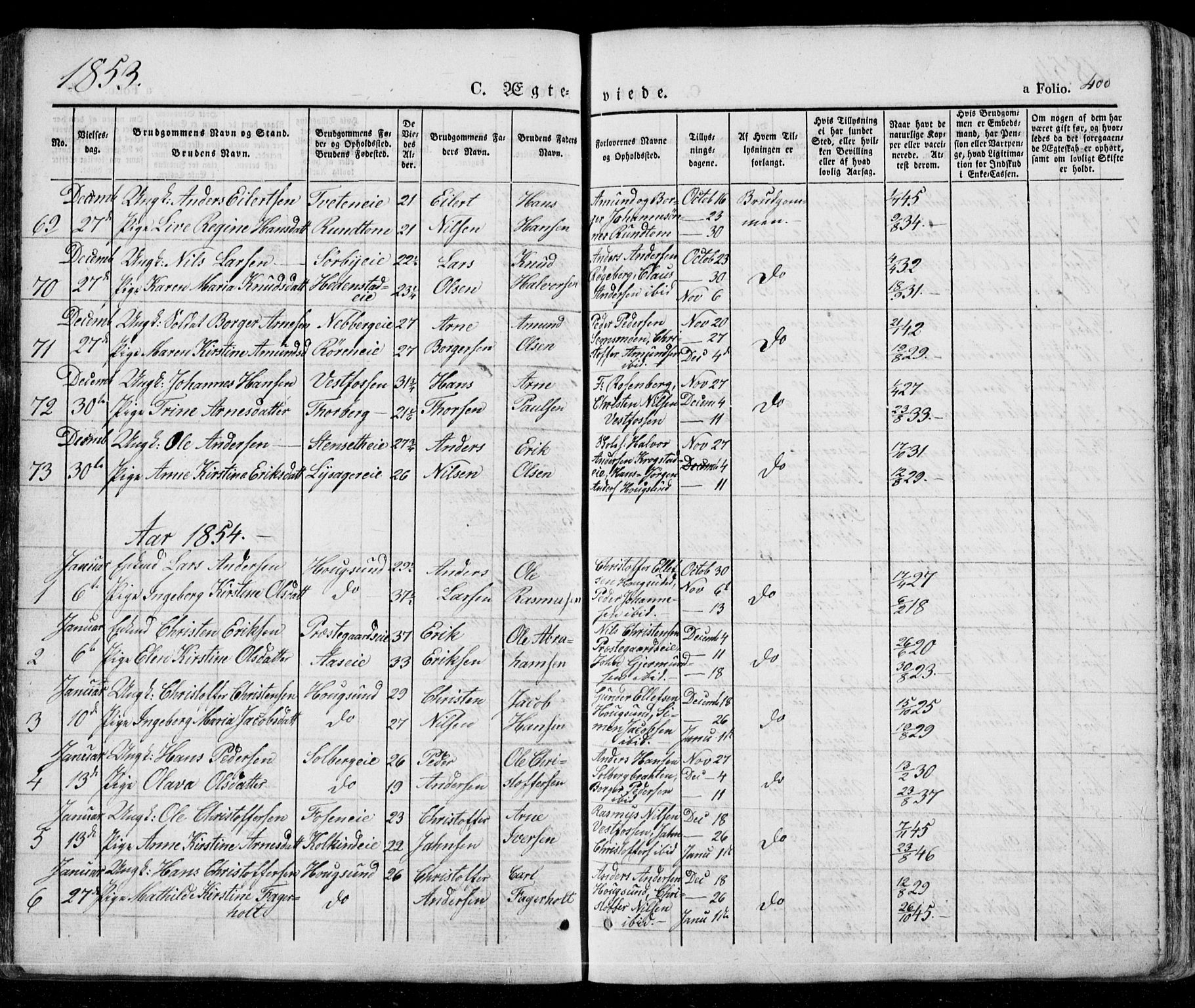 Eiker kirkebøker, AV/SAKO-A-4/G/Ga/L0002: Klokkerbok nr. I 2, 1832-1856, s. 400