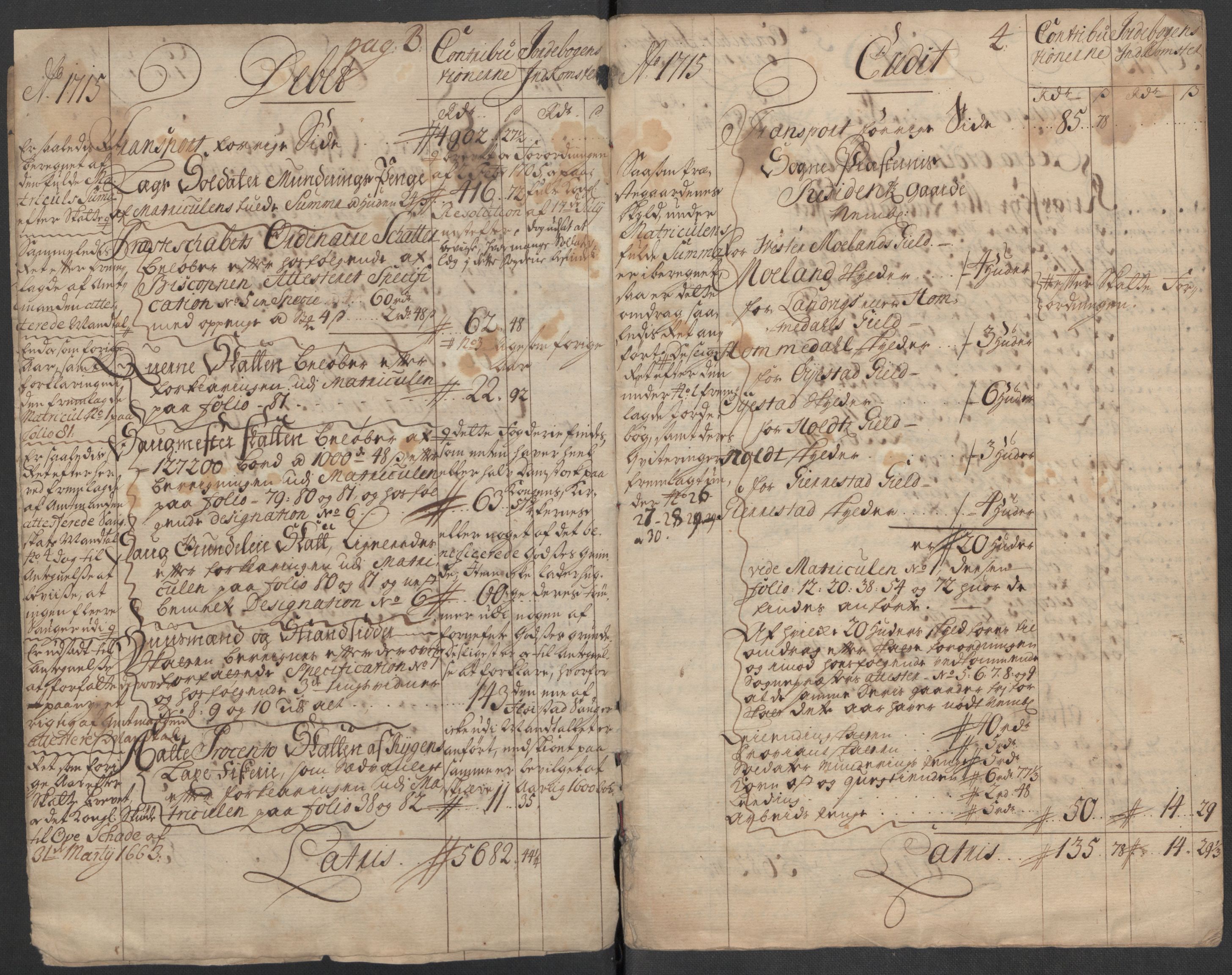 Rentekammeret inntil 1814, Reviderte regnskaper, Fogderegnskap, AV/RA-EA-4092/R39/L2323: Fogderegnskap Nedenes, 1715, s. 5