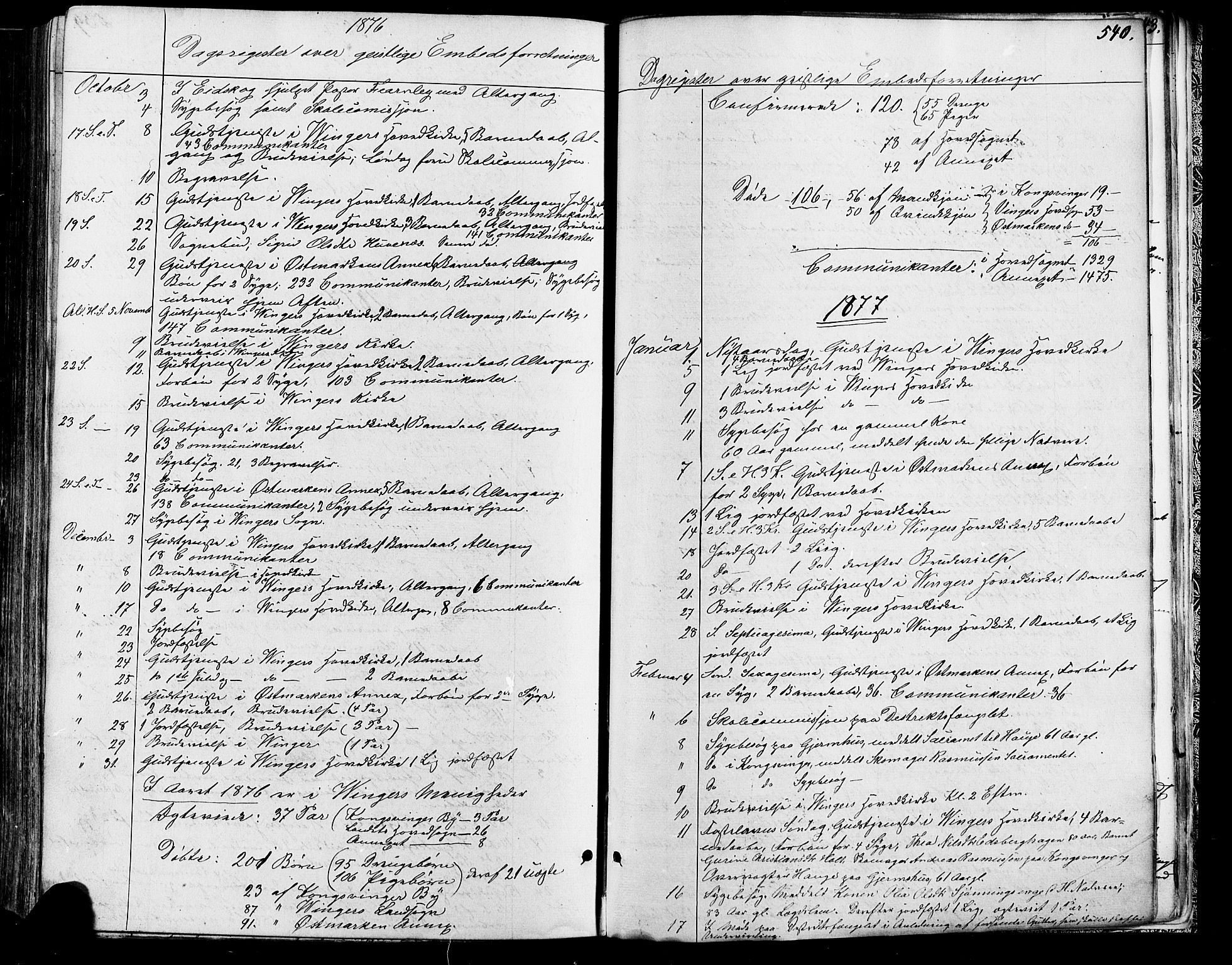 Vinger prestekontor, AV/SAH-PREST-024/H/Ha/Haa/L0012: Ministerialbok nr. 12, 1871-1880, s. 540