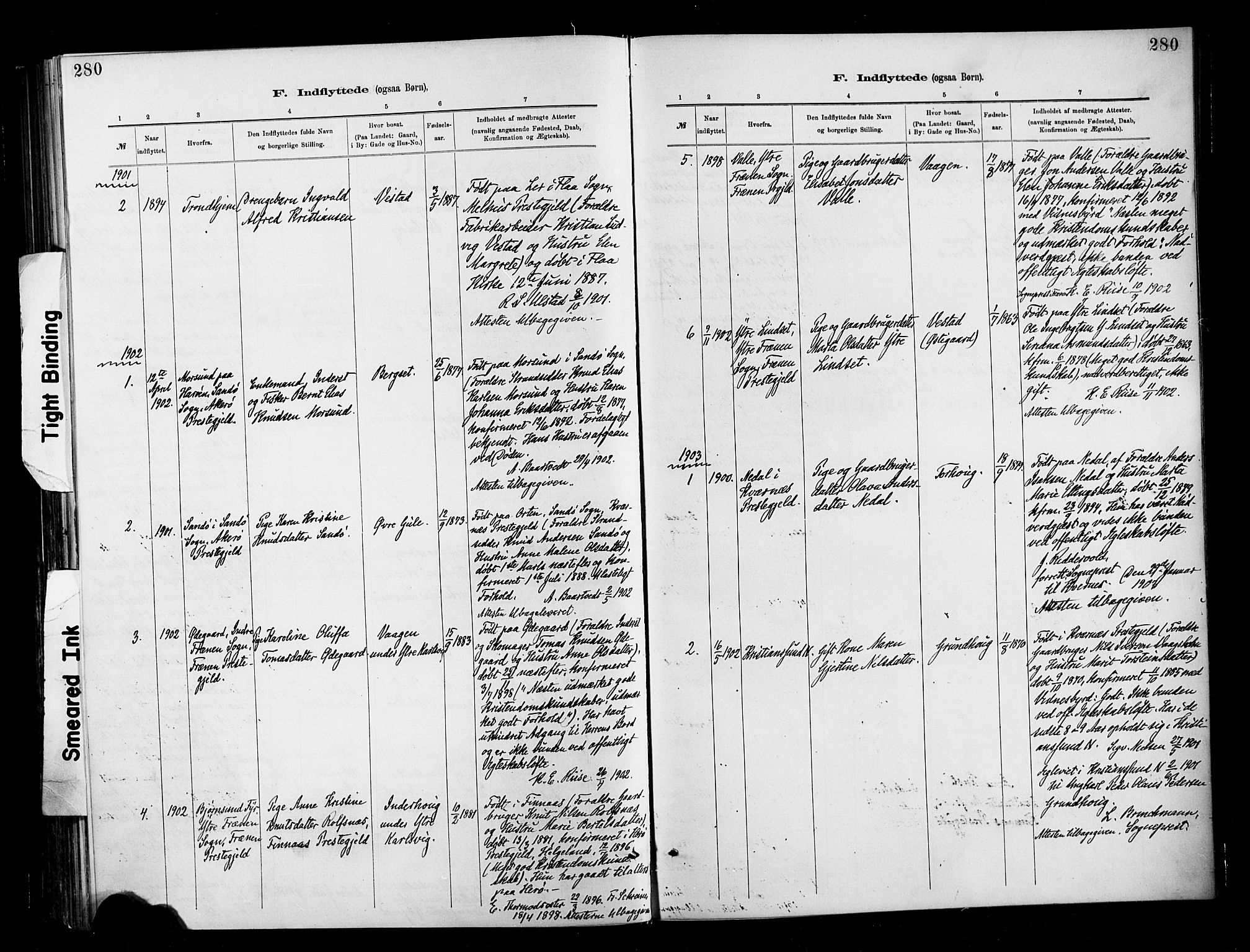 Ministerialprotokoller, klokkerbøker og fødselsregistre - Møre og Romsdal, AV/SAT-A-1454/566/L0769: Ministerialbok nr. 566A08, 1881-1903, s. 280