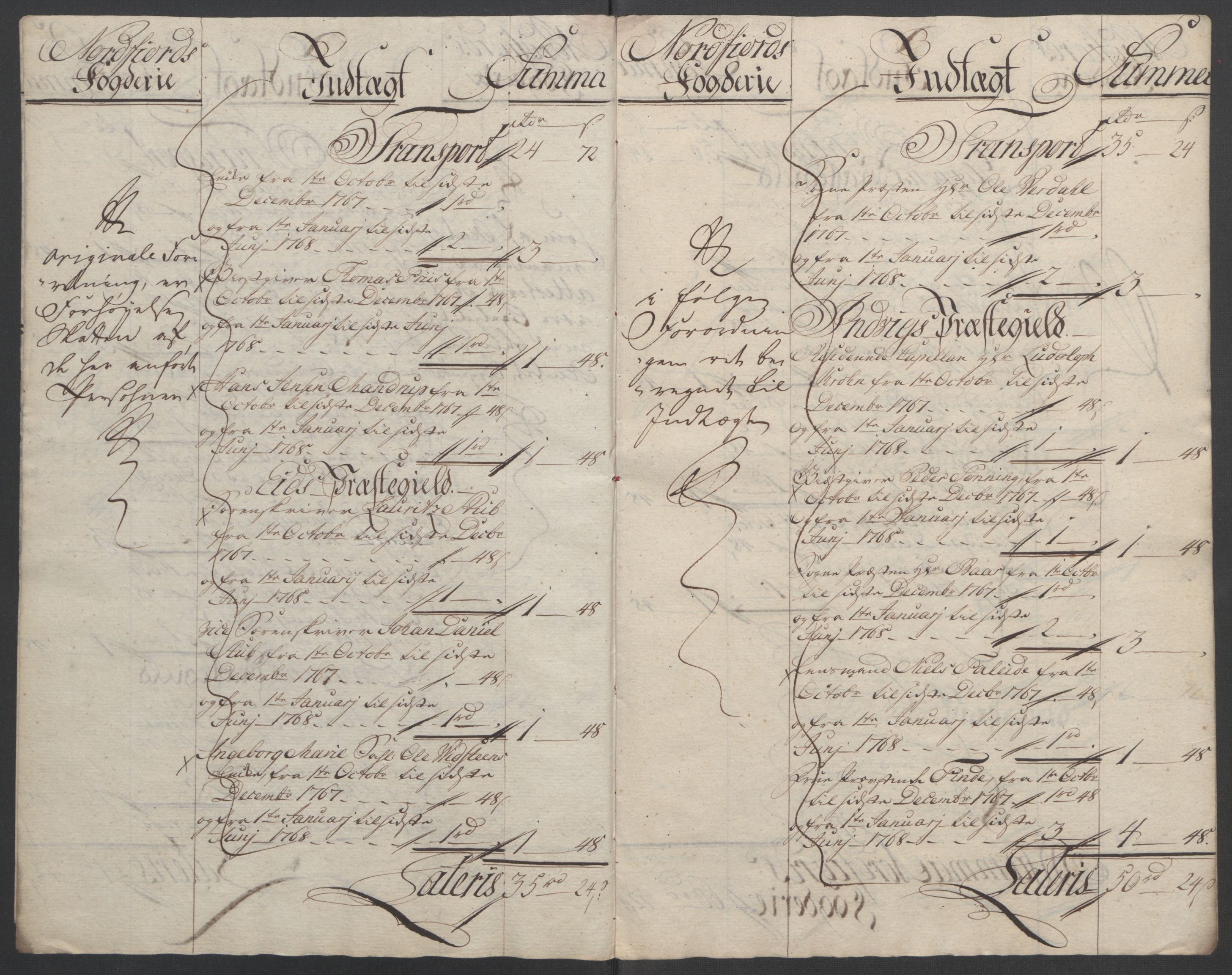 Rentekammeret inntil 1814, Reviderte regnskaper, Fogderegnskap, RA/EA-4092/R53/L3550: Ekstraskatten Sunn- og Nordfjord, 1762-1771, s. 217