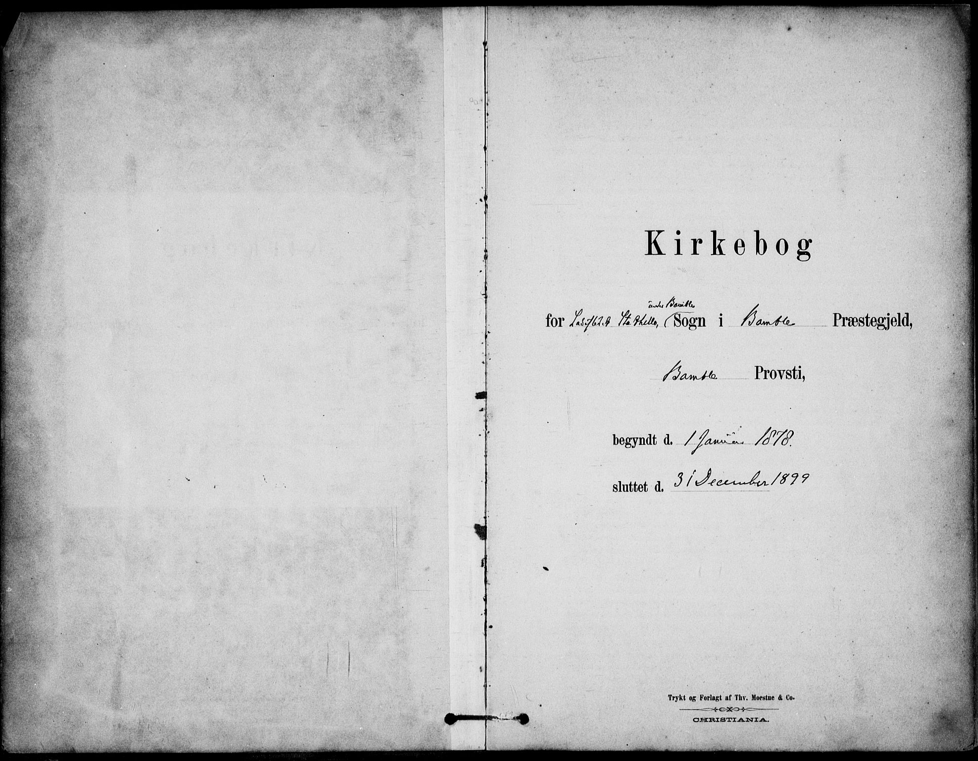 Bamble kirkebøker, SAKO/A-253/G/Gb/L0001: Klokkerbok nr. II 1, 1878-1900