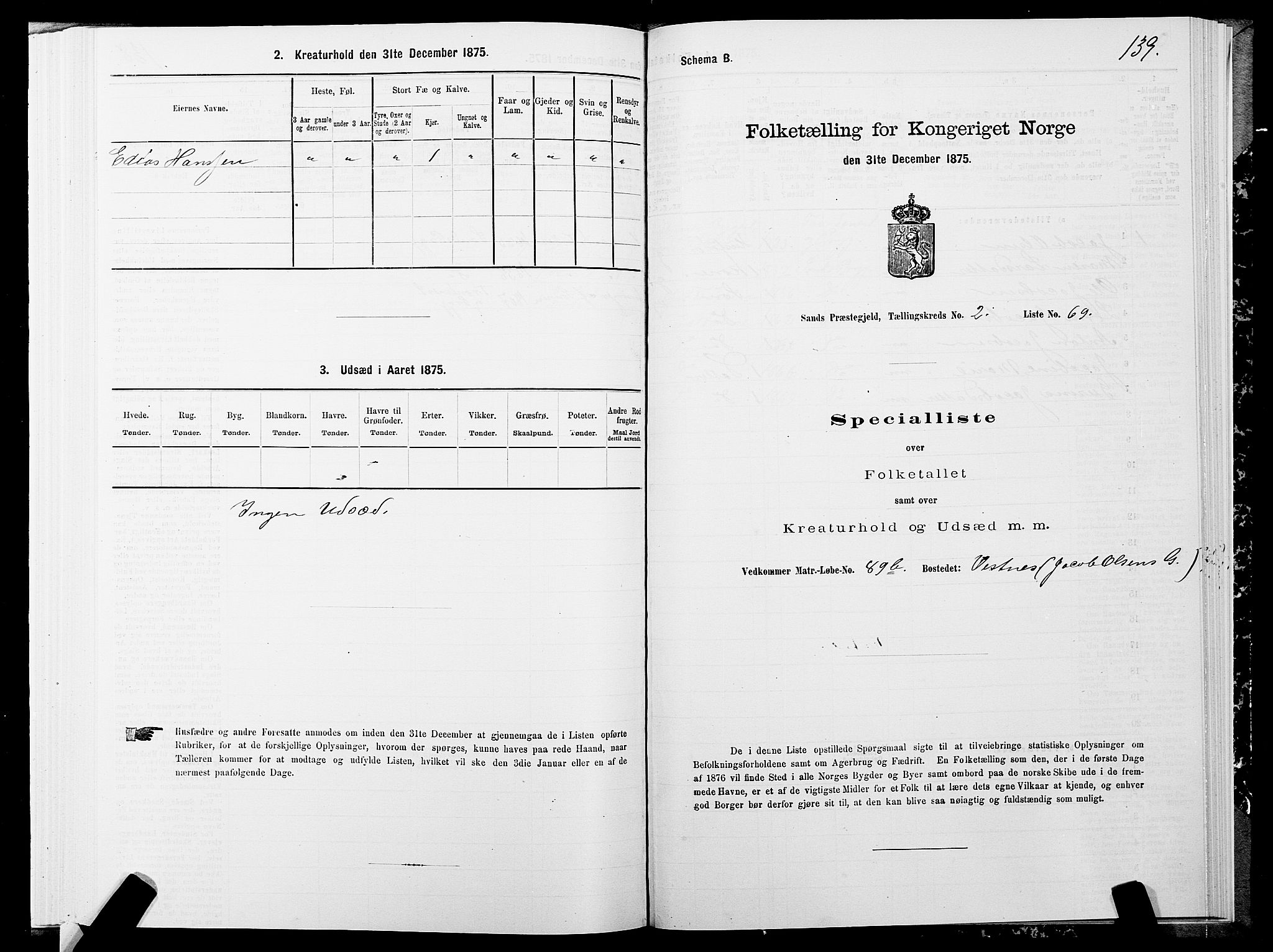 SATØ, Folketelling 1875 for 1915P Sand prestegjeld, 1875, s. 2139