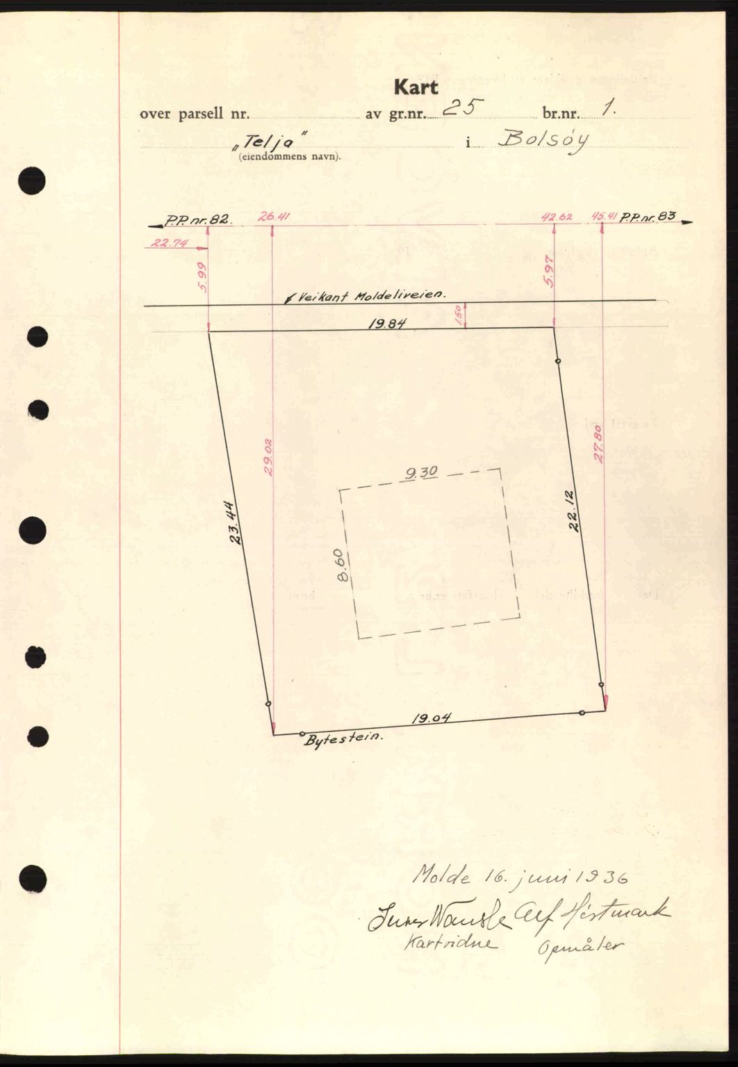 Romsdal sorenskriveri, AV/SAT-A-4149/1/2/2C: Pantebok nr. A1, 1936-1936, Dagboknr: 1302/1936