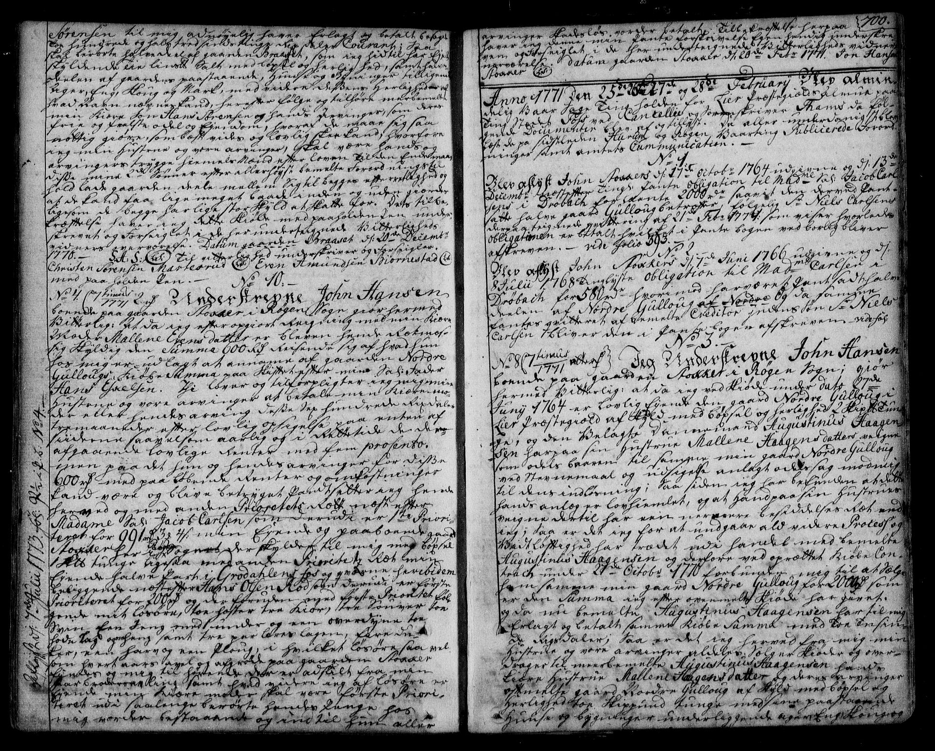Lier, Røyken og Hurum sorenskriveri, SAKO/A-89/G/Ga/Gaa/L0003: Pantebok nr. III, 1756-1771, s. 700