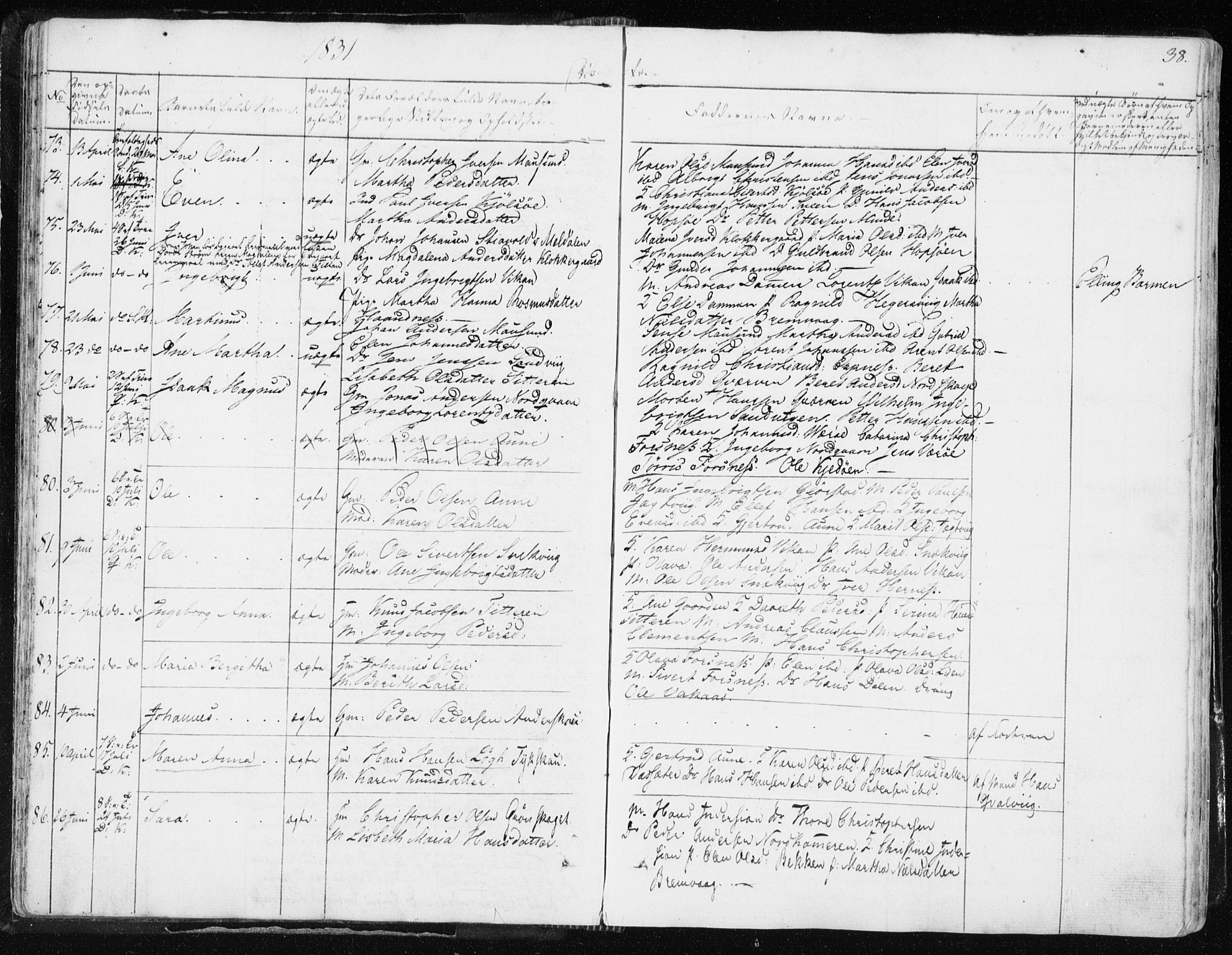 Ministerialprotokoller, klokkerbøker og fødselsregistre - Sør-Trøndelag, SAT/A-1456/634/L0528: Ministerialbok nr. 634A04, 1827-1842, s. 38