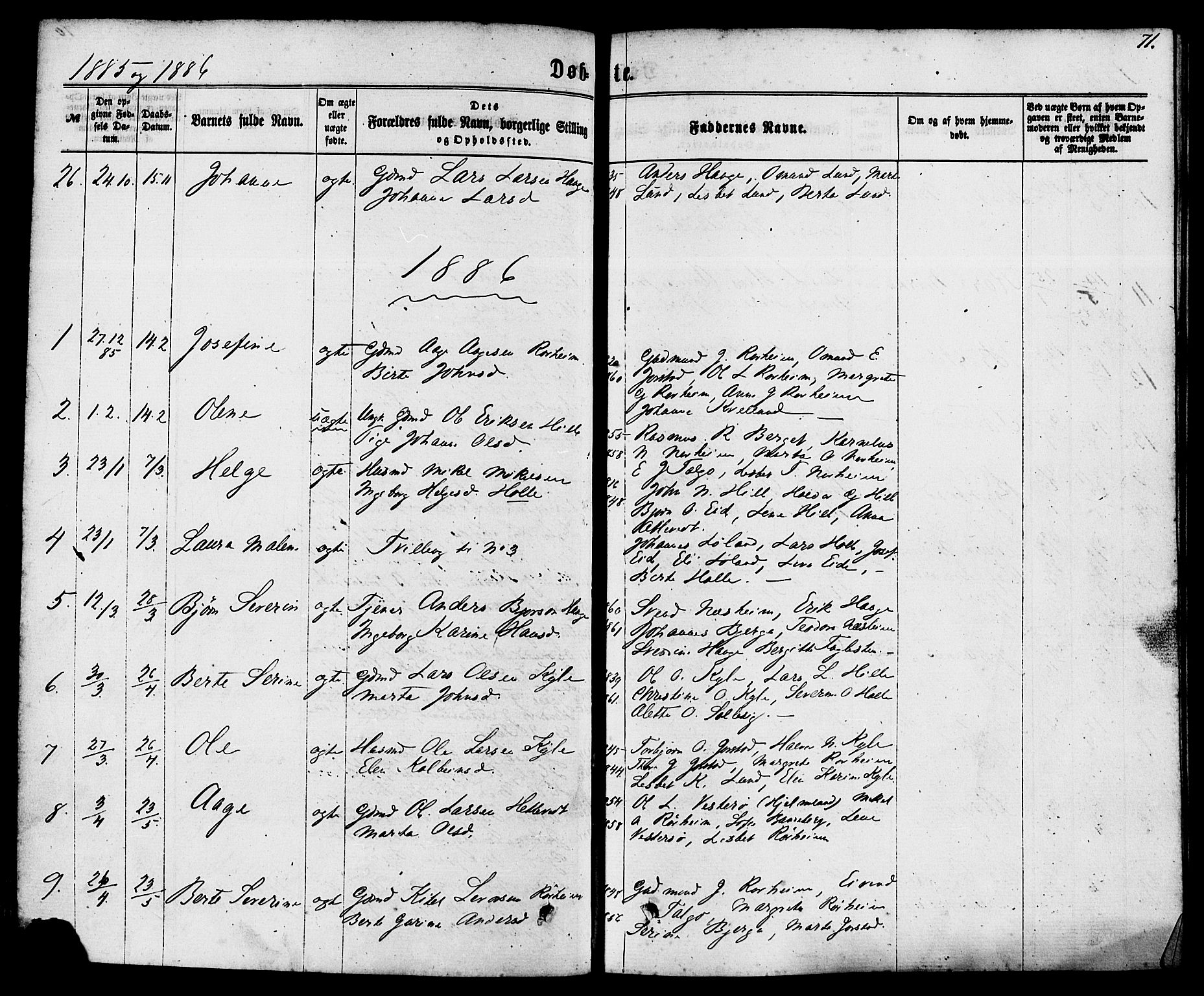 Nedstrand sokneprestkontor, AV/SAST-A-101841/01/IV: Ministerialbok nr. A 10, 1861-1887, s. 71