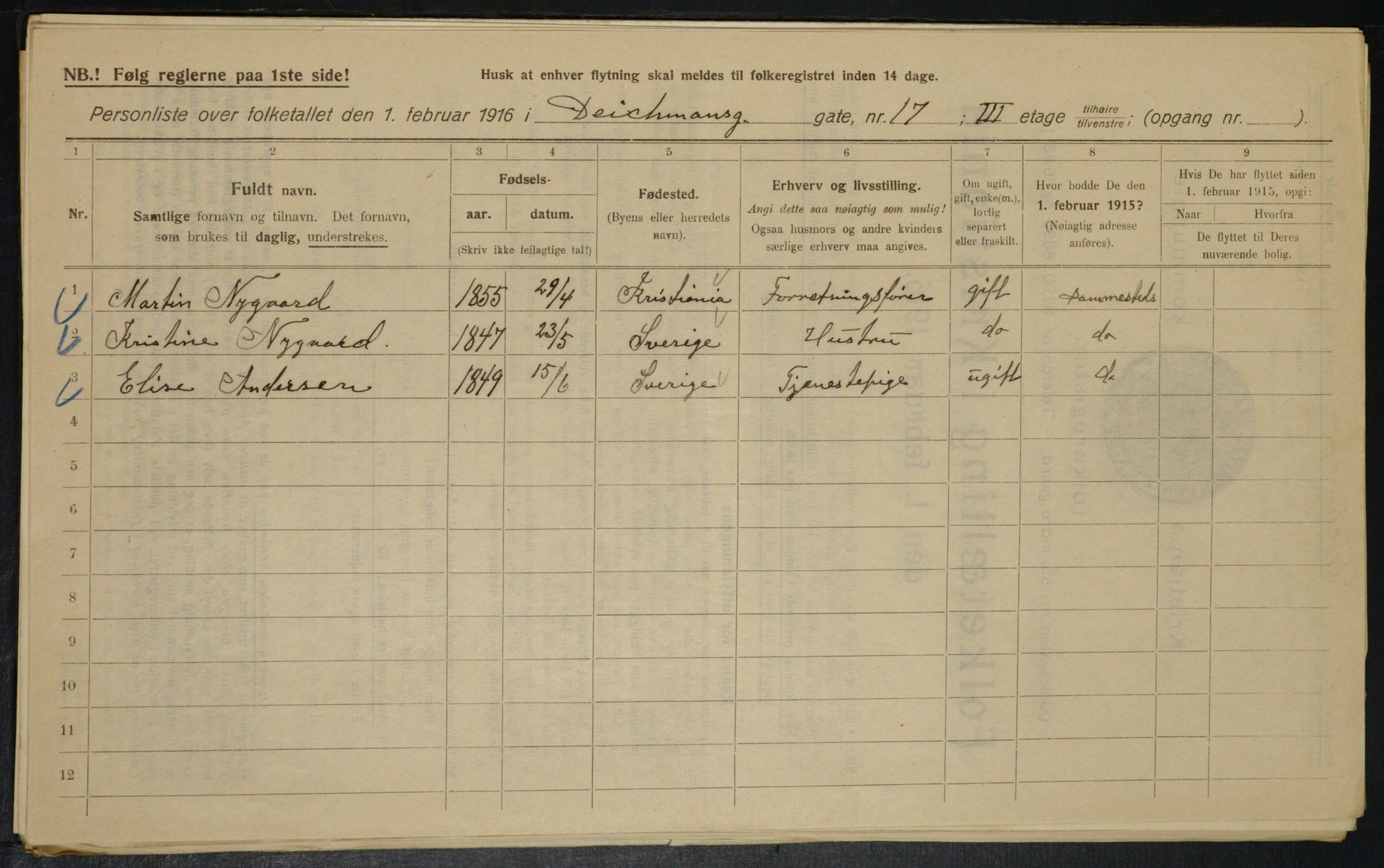 OBA, Kommunal folketelling 1.2.1916 for Kristiania, 1916, s. 15748