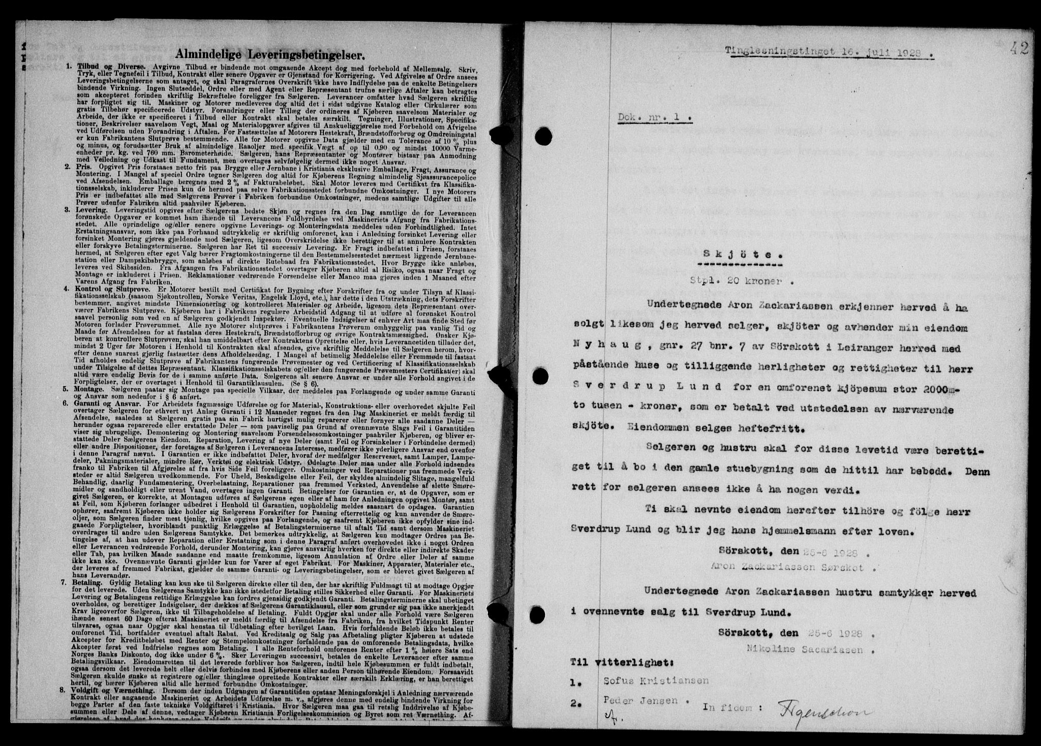 Steigen og Ofoten sorenskriveri, SAT/A-0030/1/2/2C/L0015/0002: Pantebok nr. 16 og 17-I, 1927-1928, Tingl.dato: 16.07.1928