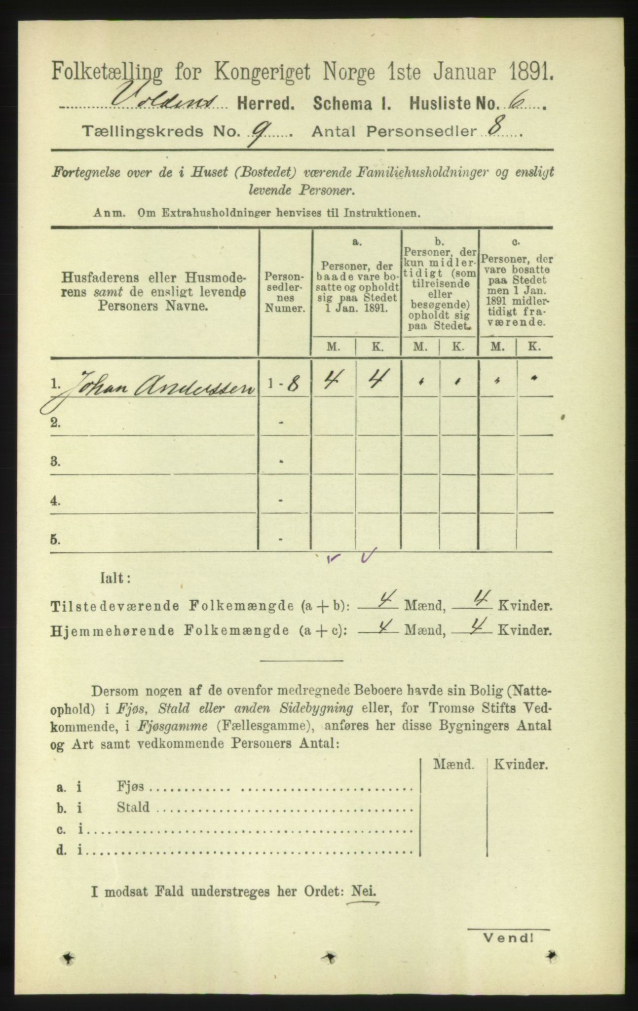 RA, Folketelling 1891 for 1519 Volda herred, 1891, s. 4184