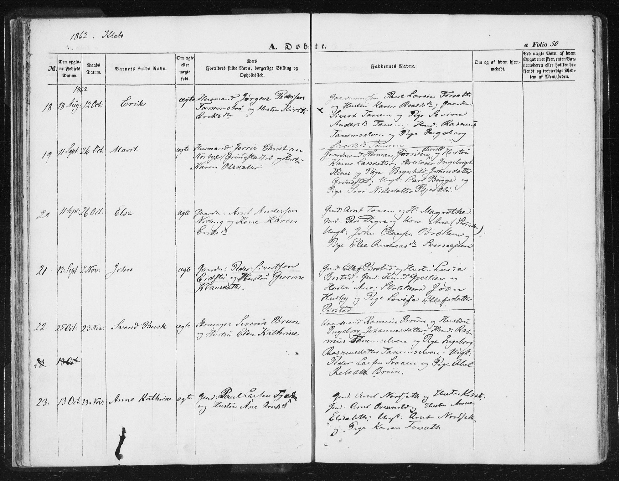 Ministerialprotokoller, klokkerbøker og fødselsregistre - Sør-Trøndelag, SAT/A-1456/618/L0441: Ministerialbok nr. 618A05, 1843-1862, s. 50