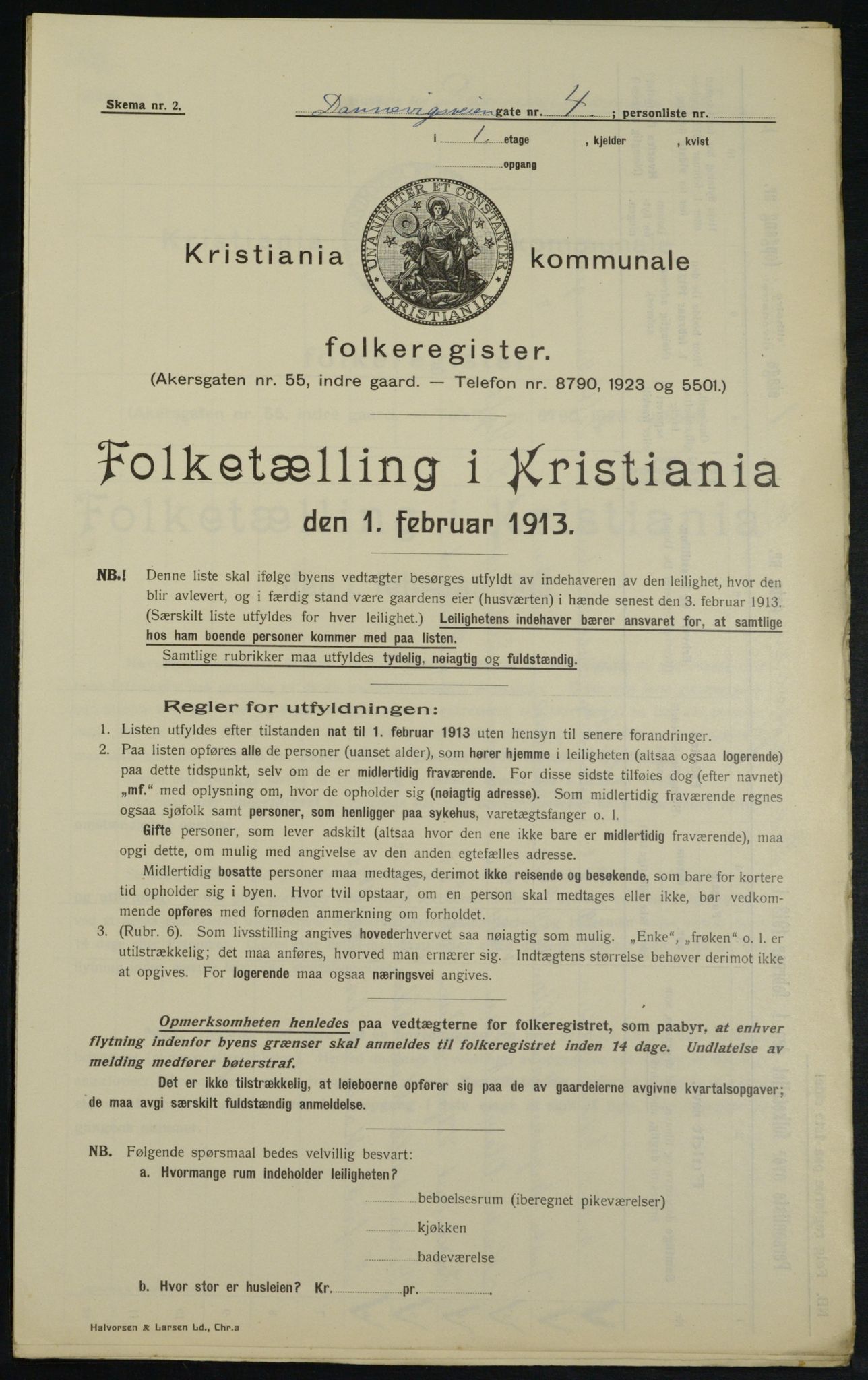 OBA, Kommunal folketelling 1.2.1913 for Kristiania, 1913, s. 15112