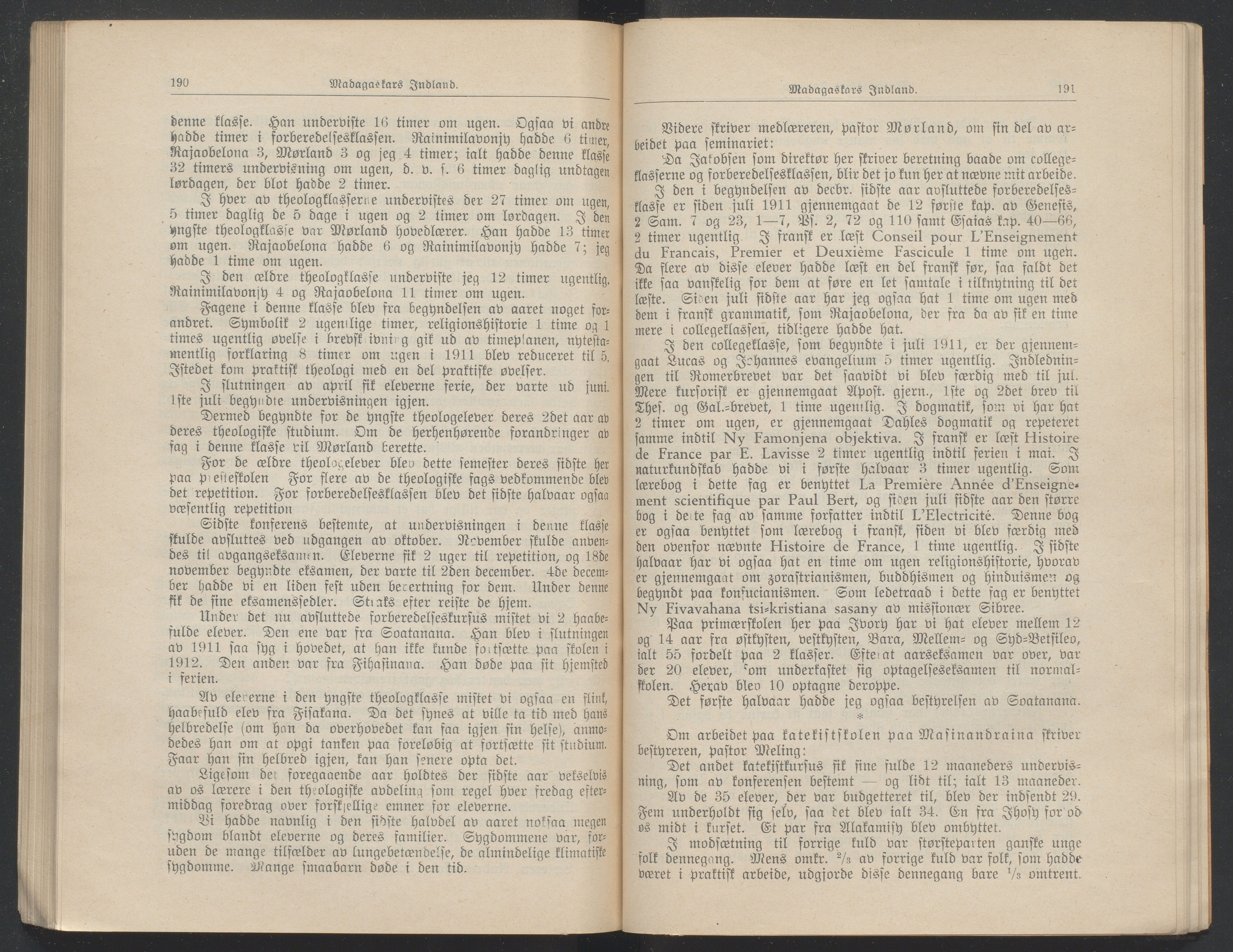 Det Norske Misjonsselskap - hovedadministrasjonen, VID/MA-A-1045/D/Db/Dba/L0341/0002: Beretninger, Bøker, Skrifter o.l   / Årsberetninger. Heftet. 71. , 1912, s. 190-191