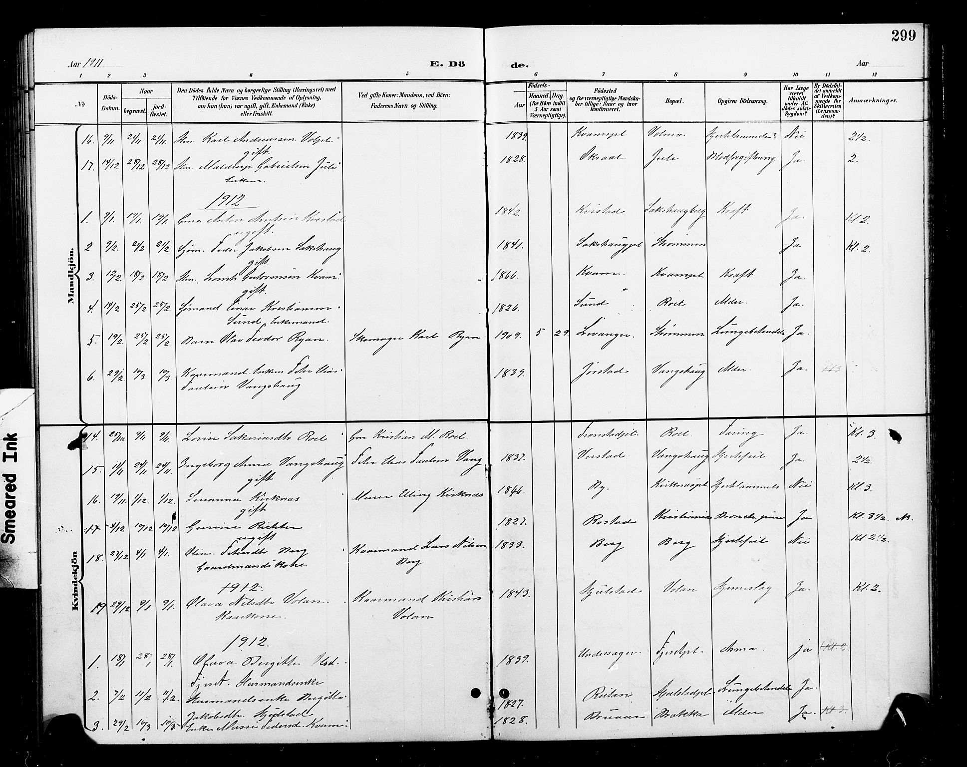 Ministerialprotokoller, klokkerbøker og fødselsregistre - Nord-Trøndelag, SAT/A-1458/730/L0302: Klokkerbok nr. 730C05, 1898-1924, s. 299