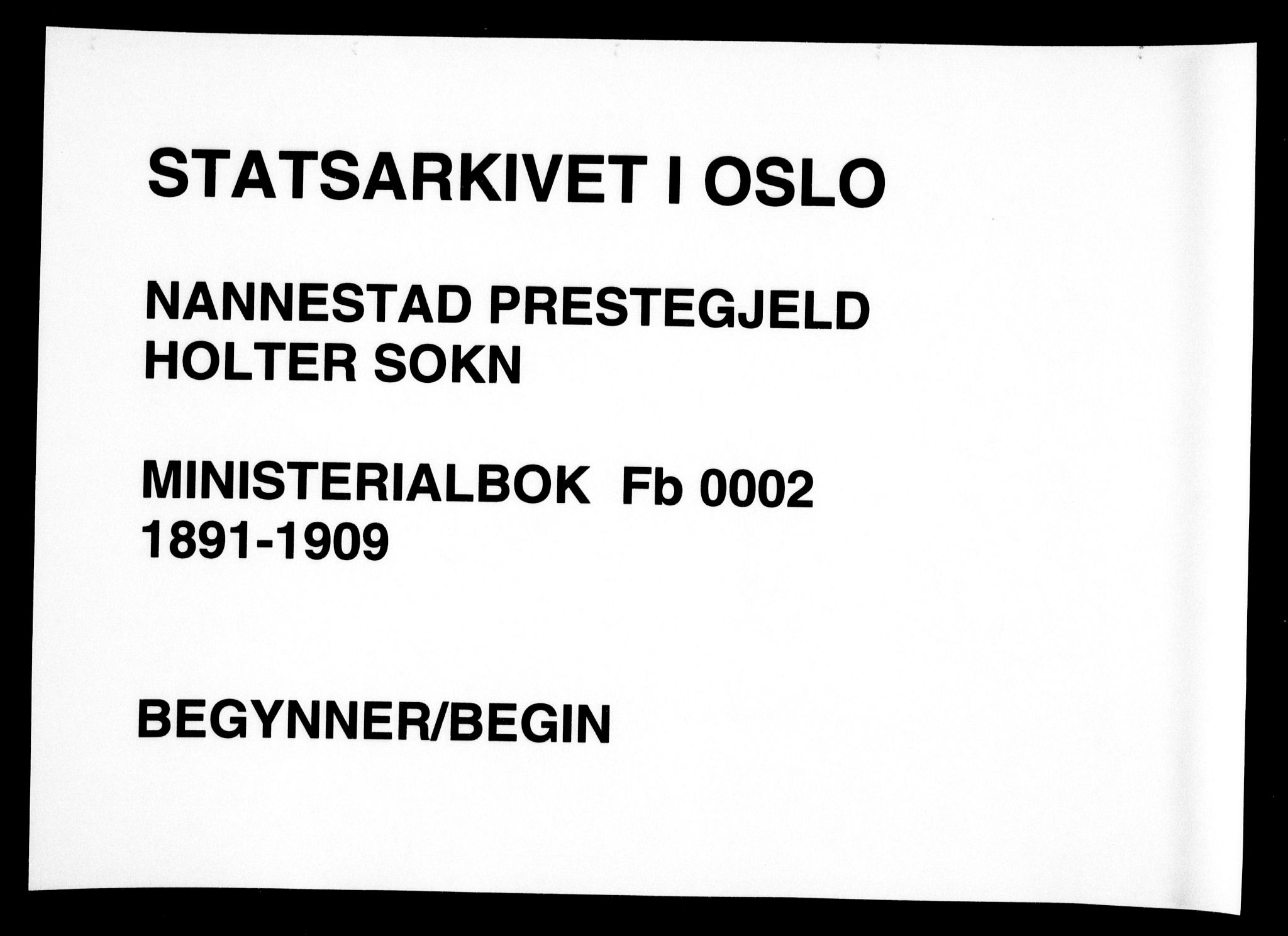 Nannestad prestekontor Kirkebøker, SAO/A-10414a/F/Fb/L0002: Ministerialbok nr. II 2, 1891-1909