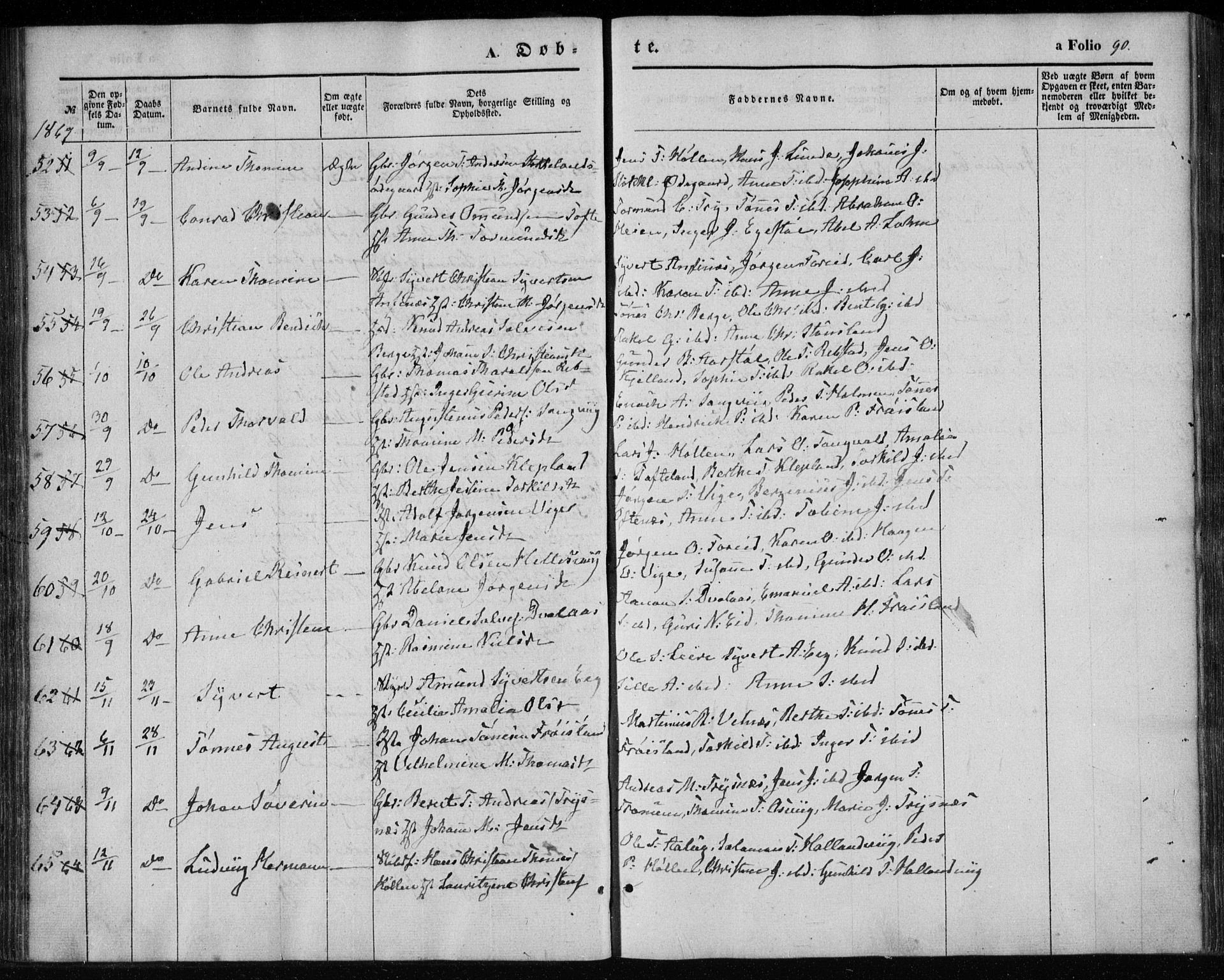 Søgne sokneprestkontor, AV/SAK-1111-0037/F/Fa/Fab/L0010: Ministerialbok nr. A 10, 1853-1869, s. 90