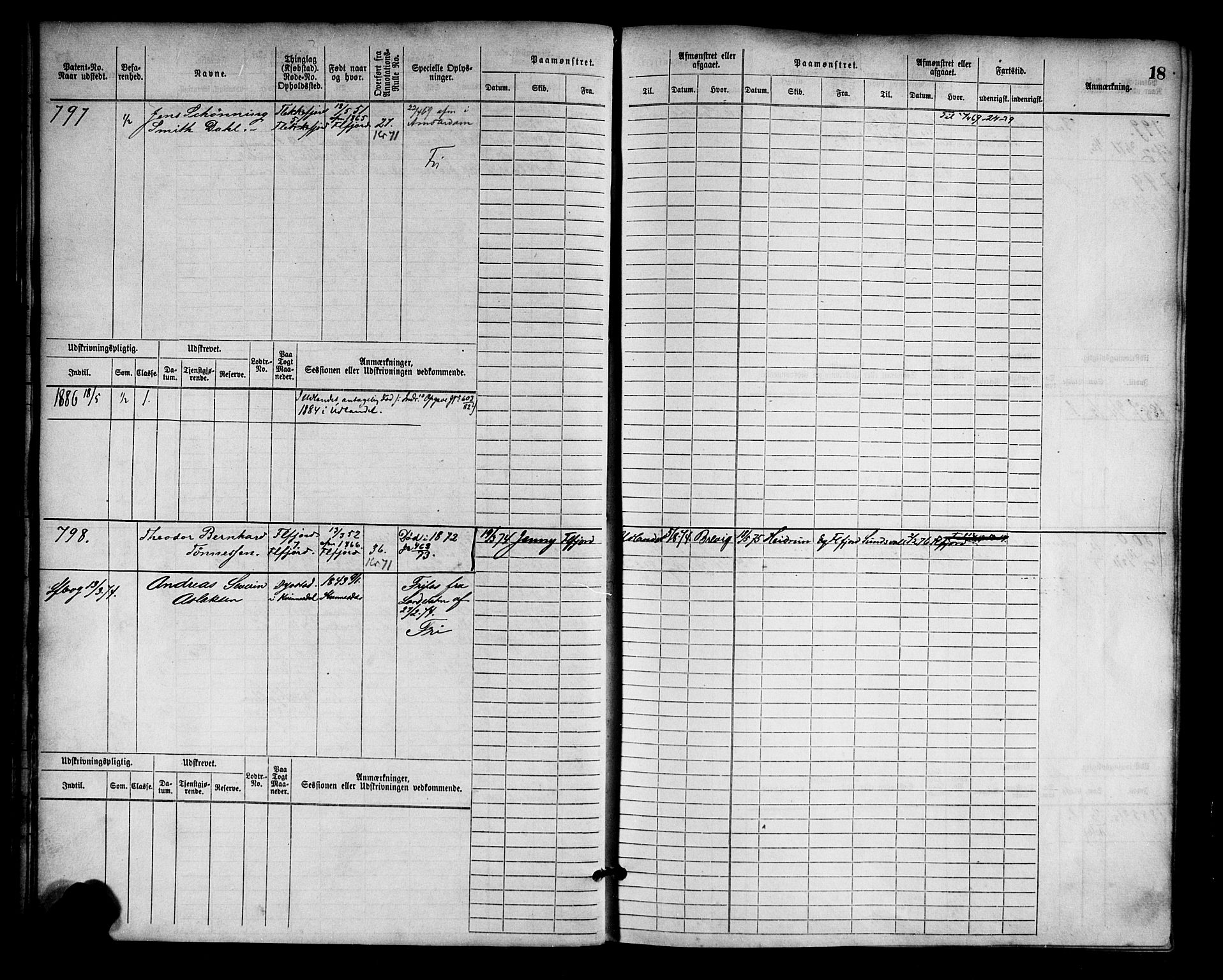 Flekkefjord mønstringskrets, AV/SAK-2031-0018/F/Fb/L0002: Hovedrulle nr 765-1514, N-5, 1868-1900, s. 19