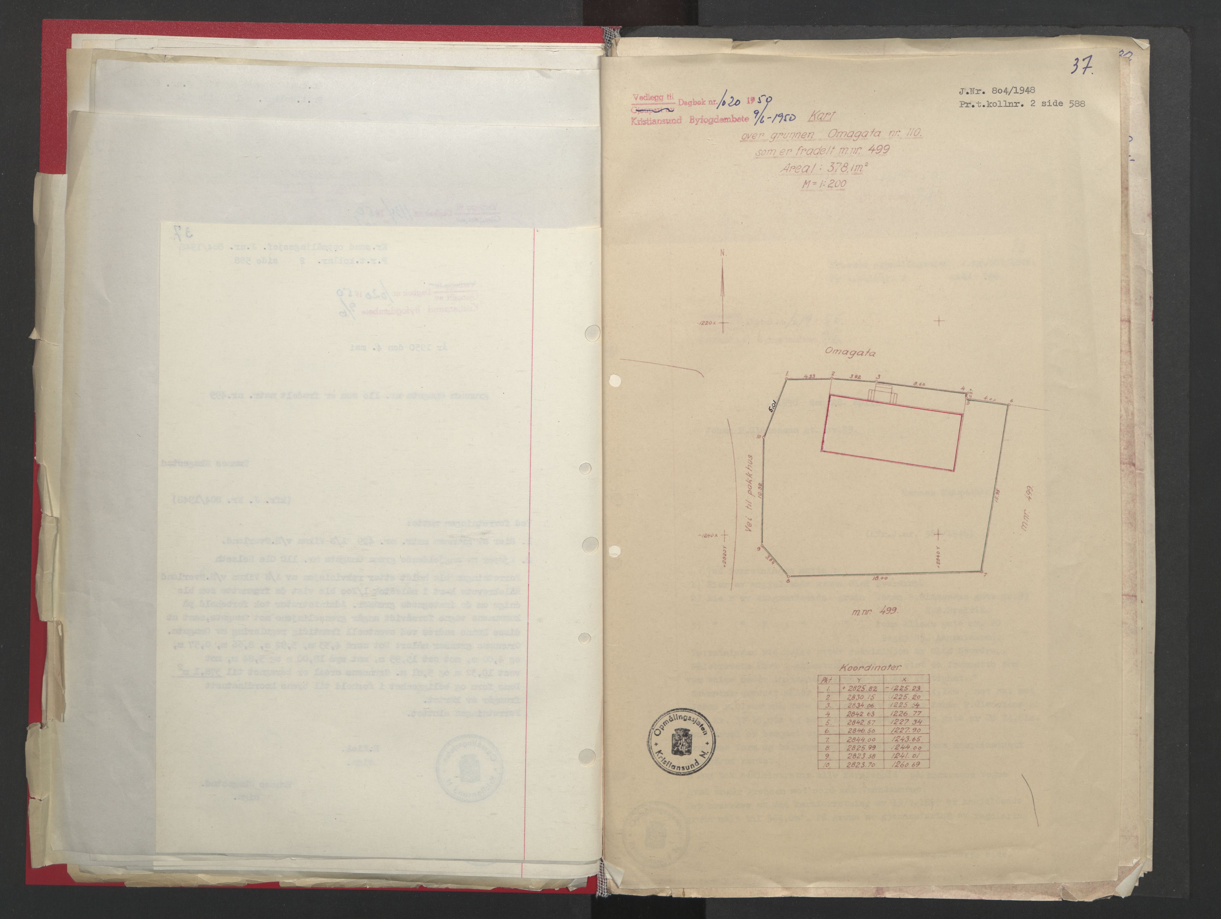 Kristiansund byfogd, AV/SAT-A-4587/A/27: Pantebok nr. 48, 1950-1950, Dagboknr: 1020/1950