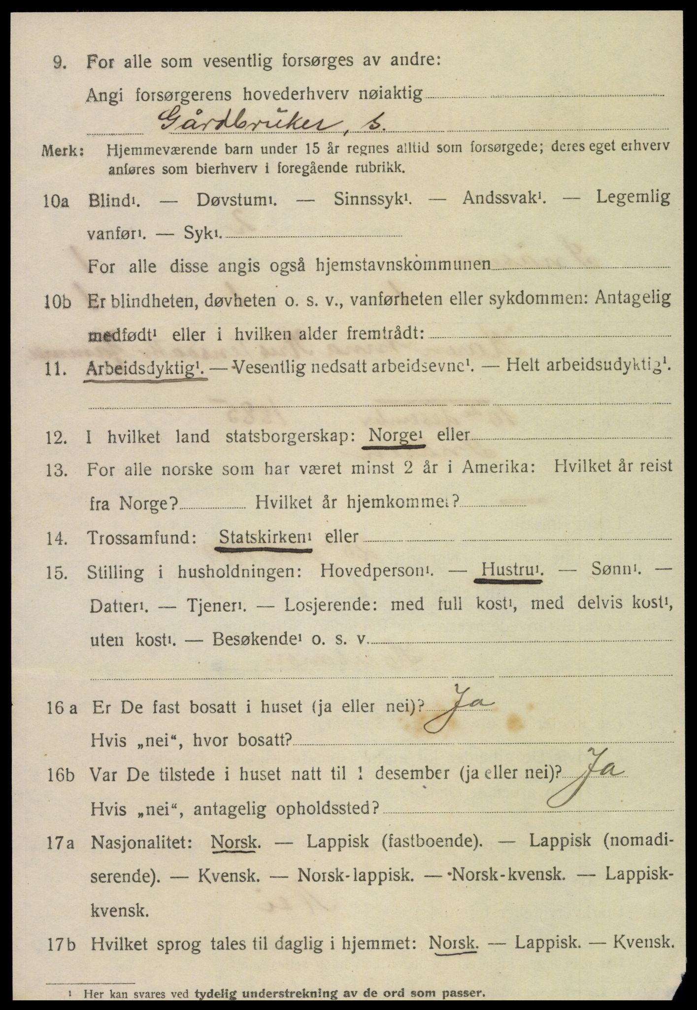 SAT, Folketelling 1920 for 1736 Snåsa herred, 1920, s. 1045
