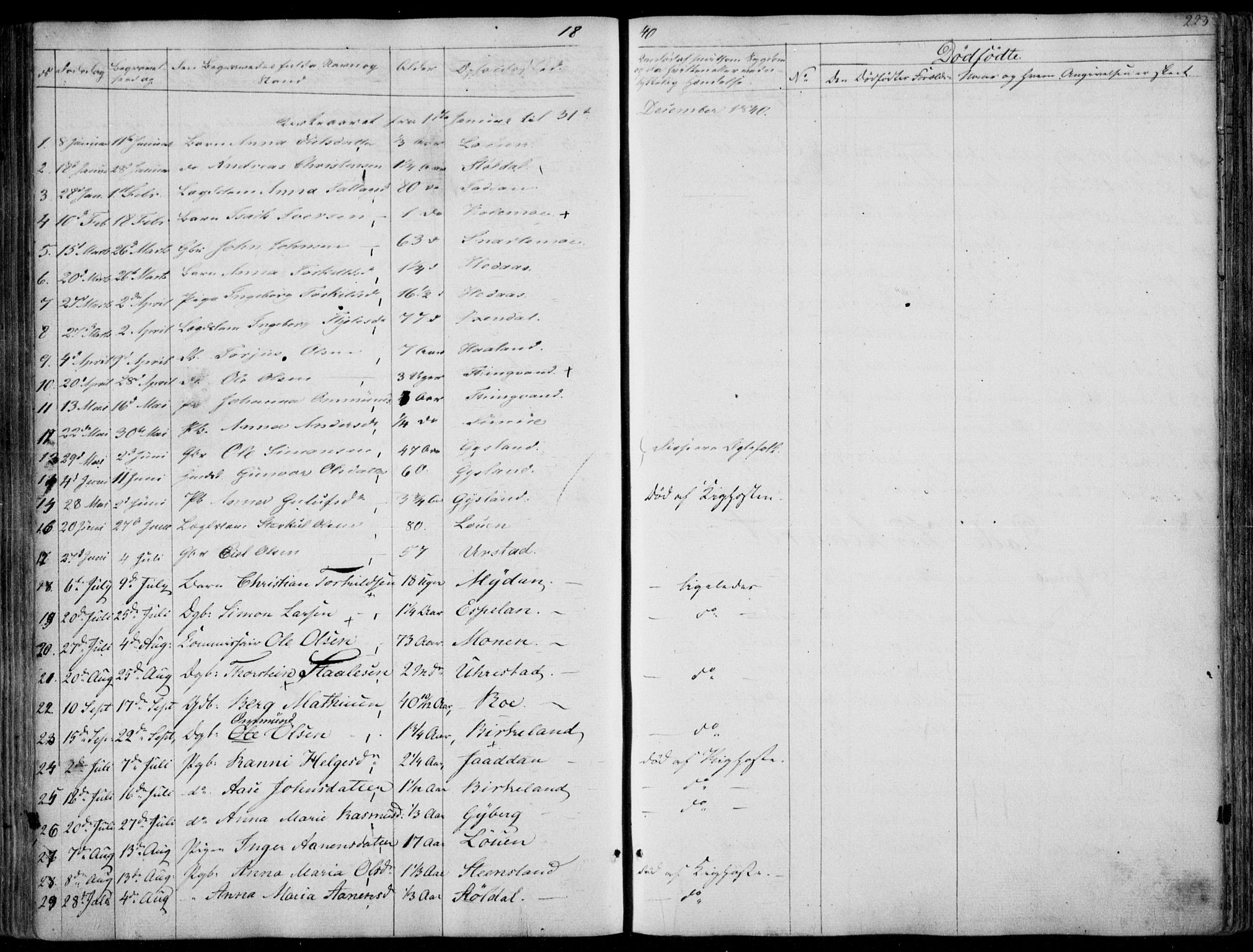 Hægebostad sokneprestkontor, SAK/1111-0024/F/Fa/Faa/L0004: Ministerialbok nr. A 4, 1834-1864, s. 223