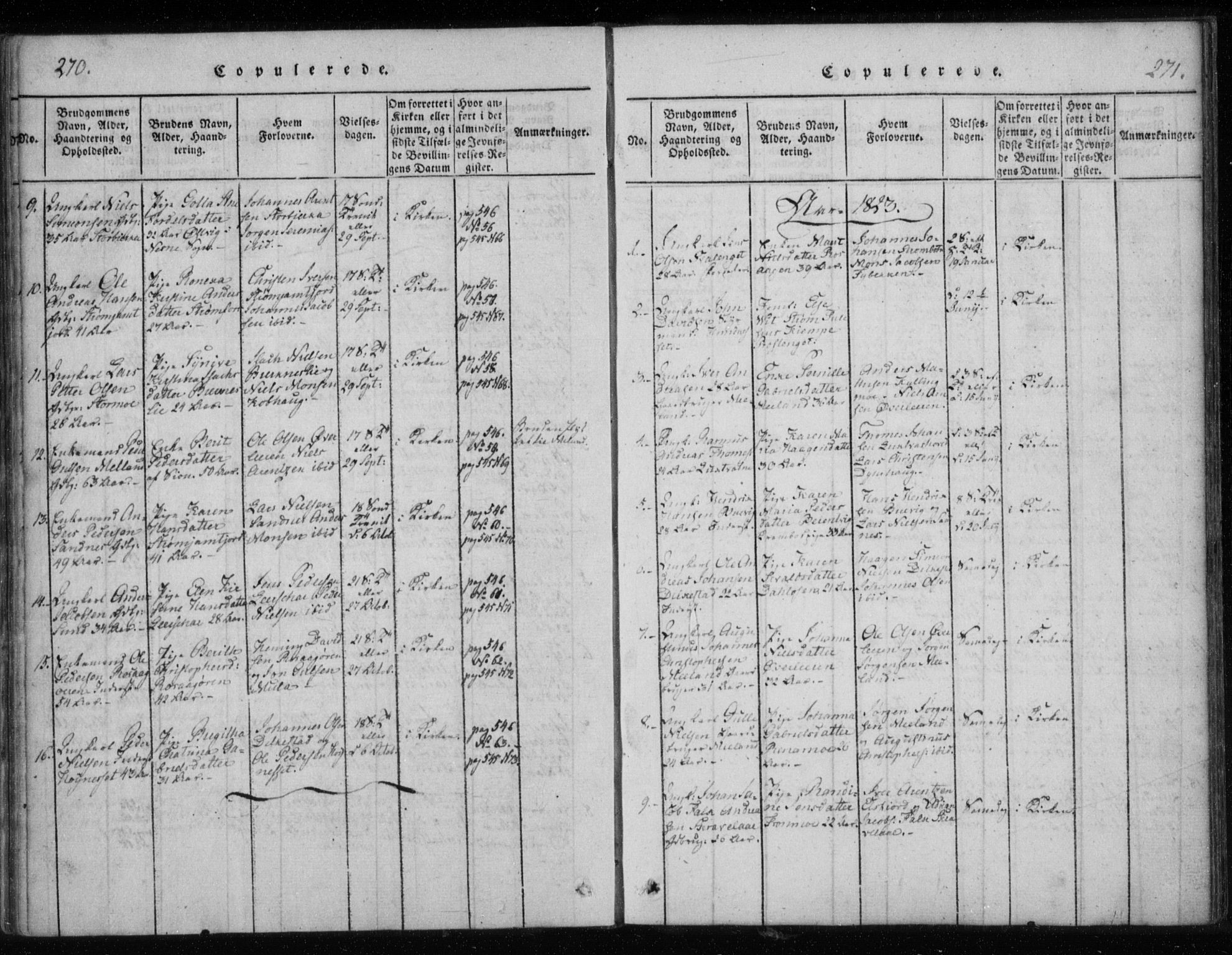 Ministerialprotokoller, klokkerbøker og fødselsregistre - Nordland, AV/SAT-A-1459/825/L0353: Ministerialbok nr. 825A07, 1820-1826, s. 270-271