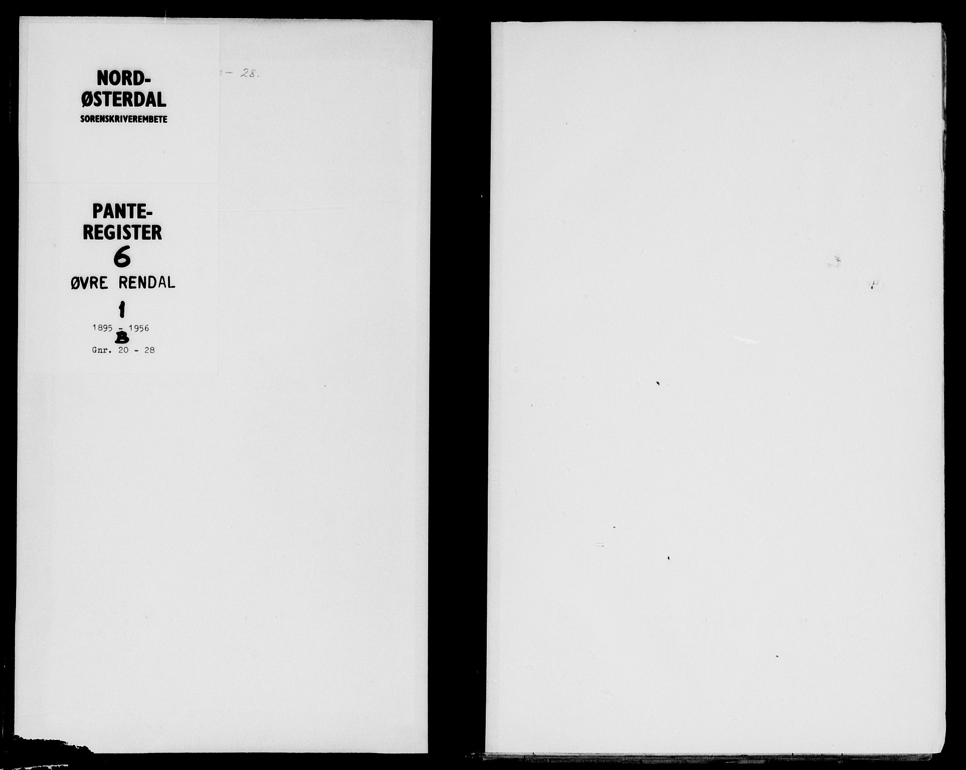 Nord-Østerdal tingrett, SAH/TING-020/H/Ha/Haa/L0006: Panteregister nr. 1B, 1895-1956