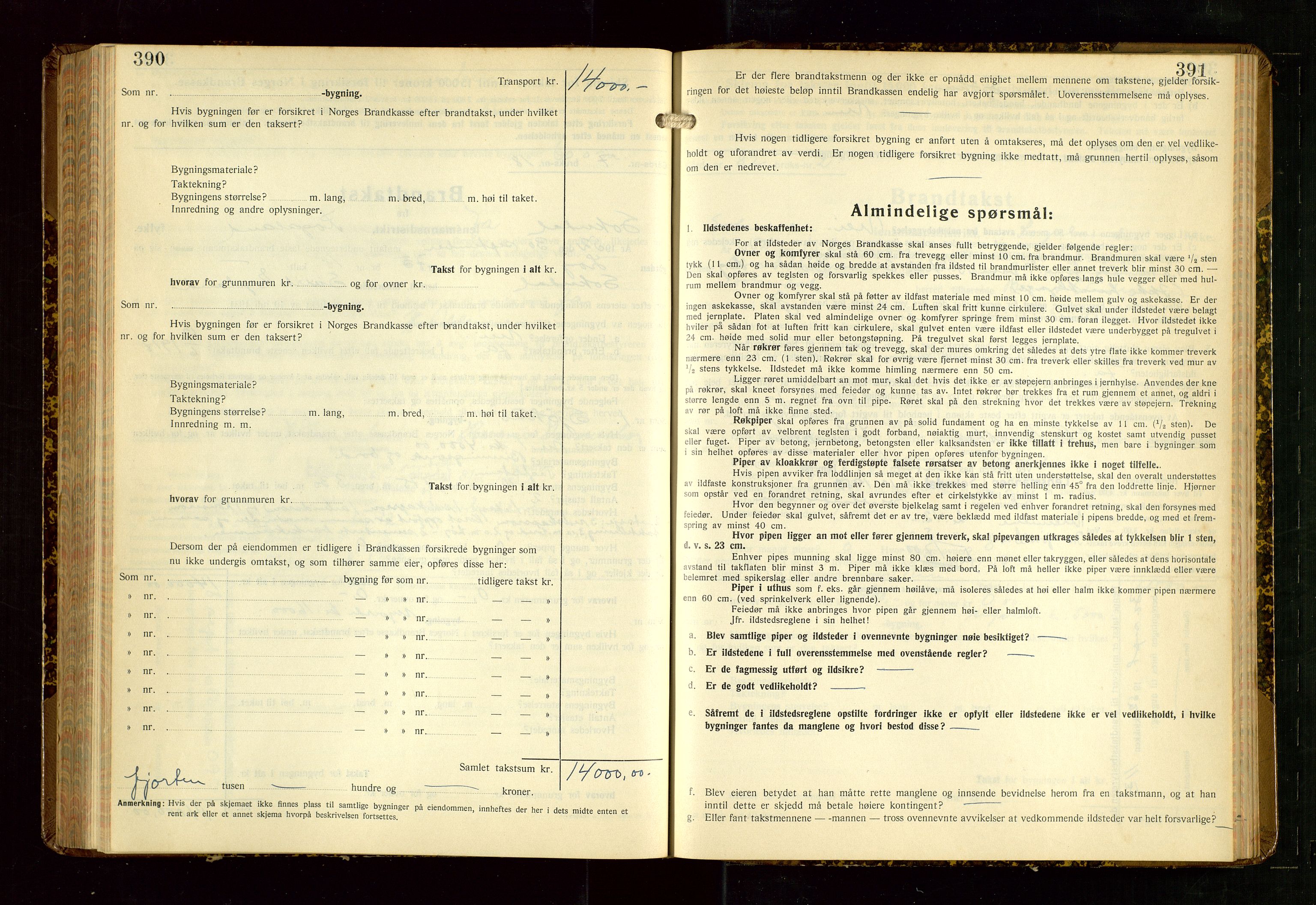 Sokndal lensmannskontor, AV/SAST-A-100417/Gob/L0008: "Brandtakst-Protokoll", 1937-1955, s. 390-391