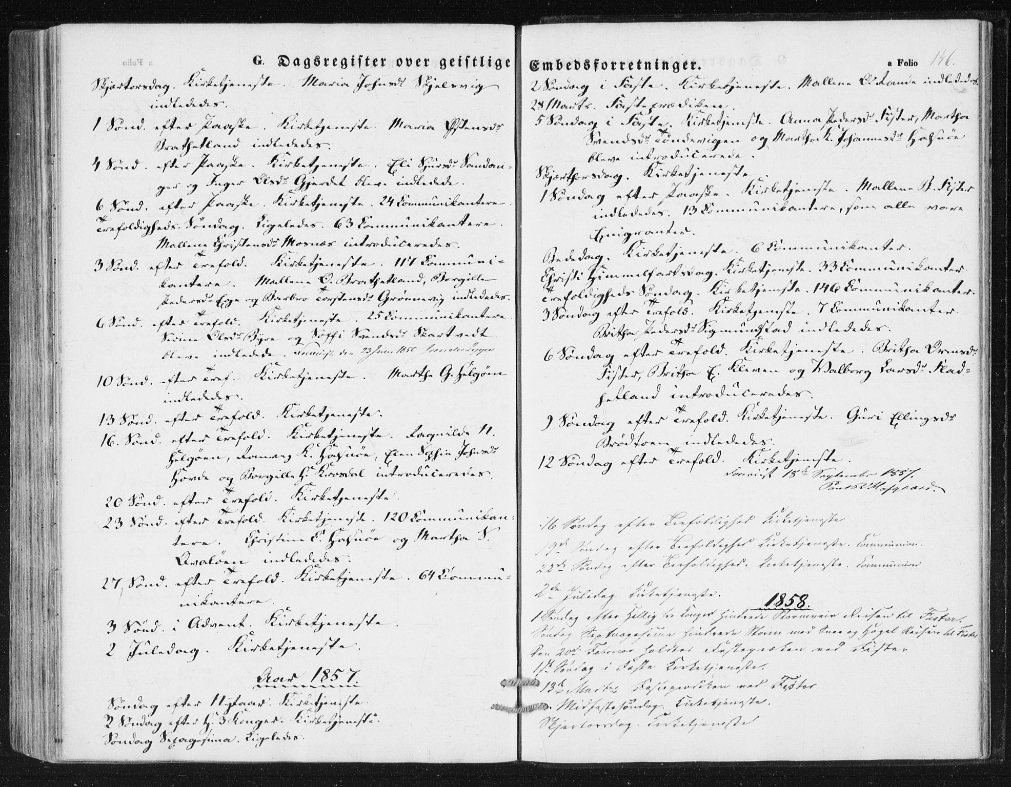 Hjelmeland sokneprestkontor, SAST/A-101843/01/IV/L0010: Ministerialbok nr. A 10, 1851-1871, s. 146