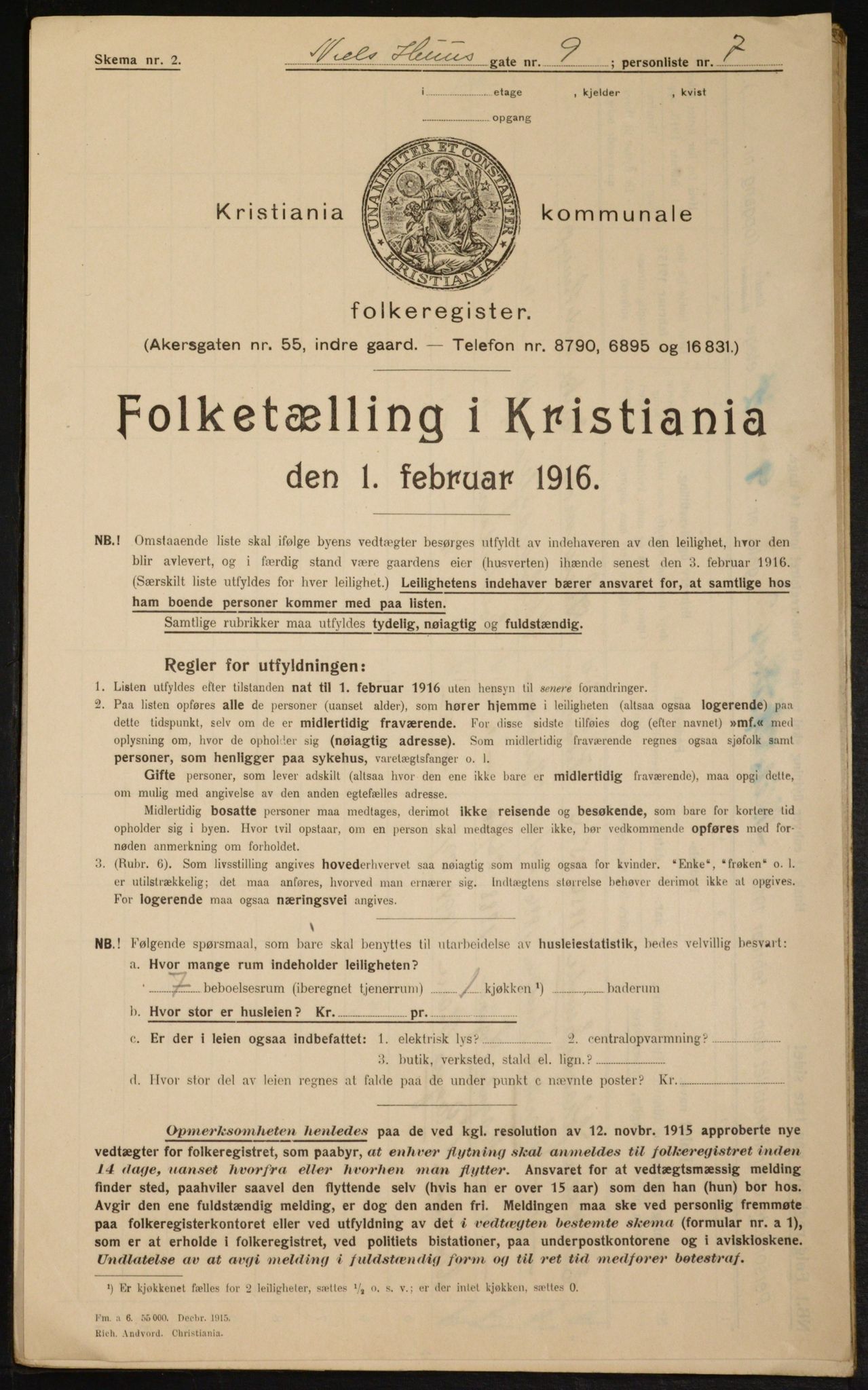 OBA, Kommunal folketelling 1.2.1916 for Kristiania, 1916, s. 72731