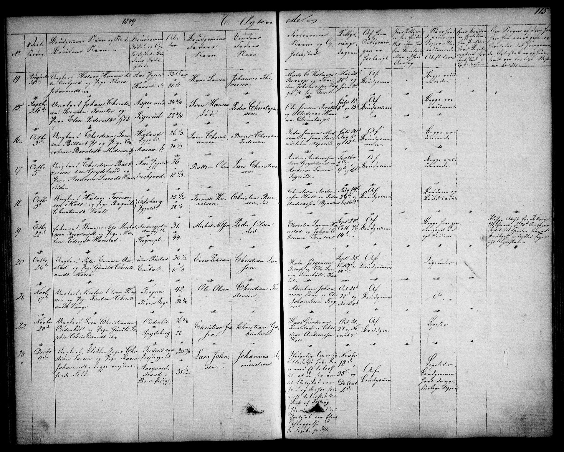 Kråkstad prestekontor Kirkebøker, AV/SAO-A-10125a/F/Fa/L0006: Ministerialbok nr. I 6, 1848-1857, s. 115