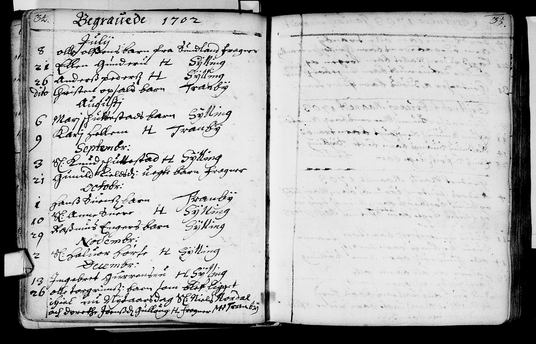 Lier kirkebøker, AV/SAKO-A-230/F/Fa/L0002: Ministerialbok nr. I 2, 1701-1726, s. 34-35
