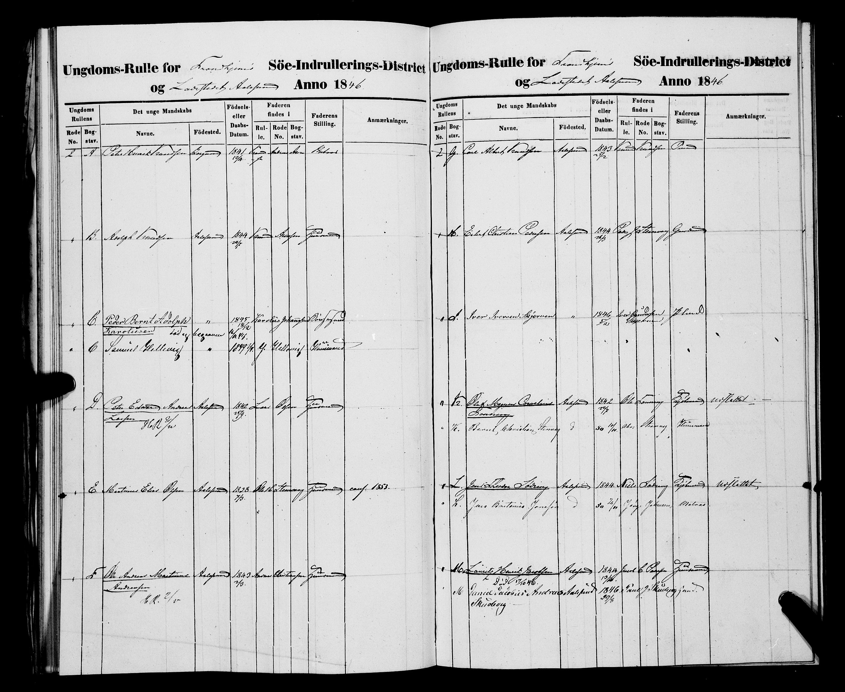 Sjøinnrulleringen - Trondhjemske distrikt, AV/SAT-A-5121/01/L0307: Hovedrulle, ungdomsrulle og ekstrarulle for Ålesund by, 1831-1846