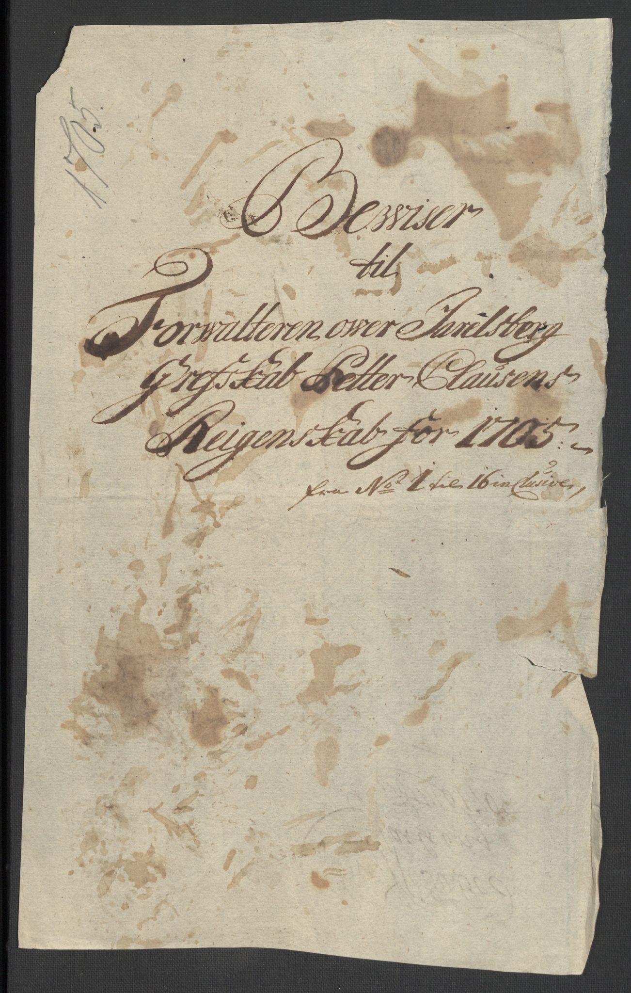 Rentekammeret inntil 1814, Reviderte regnskaper, Fogderegnskap, RA/EA-4092/R32/L1871: Fogderegnskap Jarlsberg grevskap, 1703-1705, s. 408