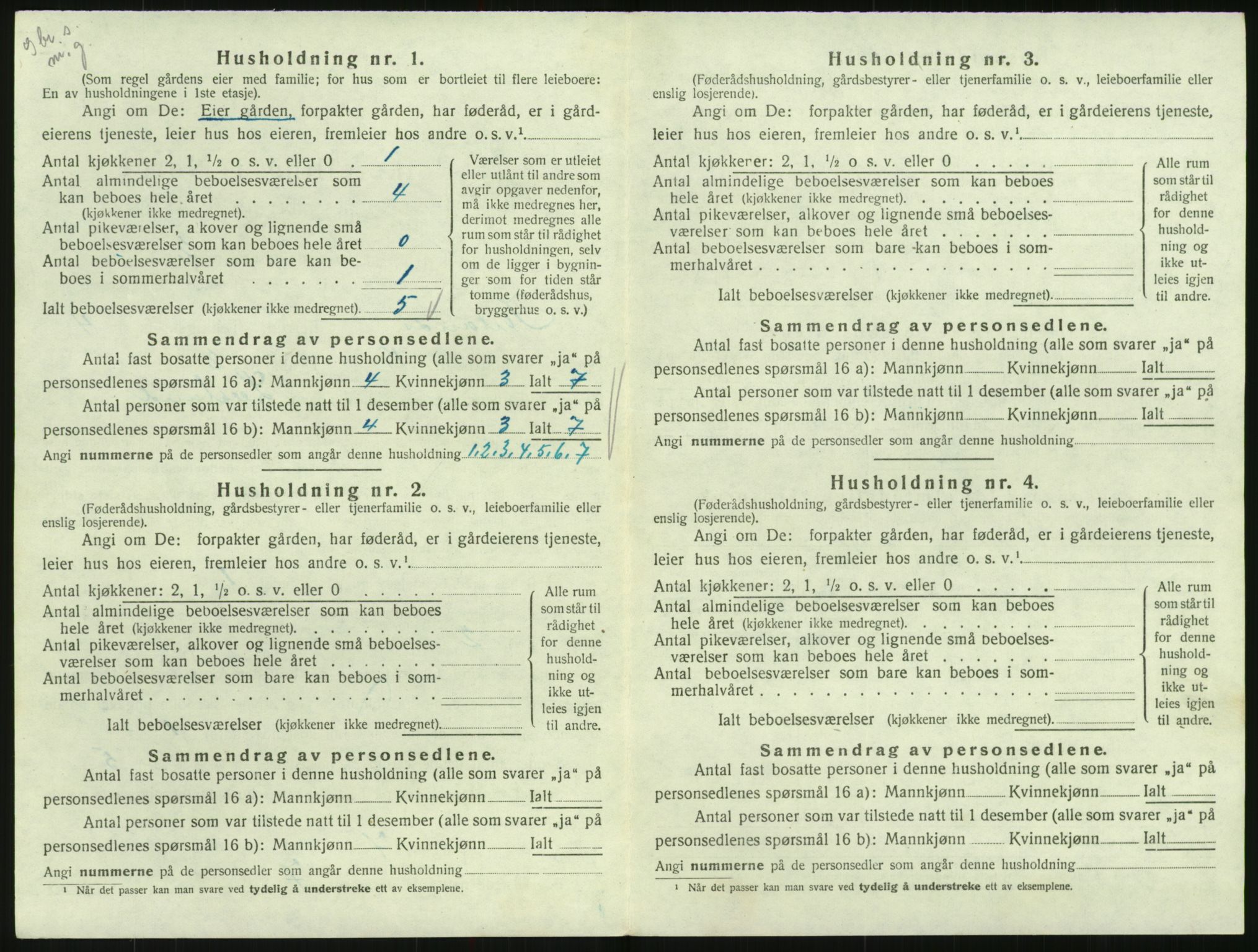 SAK, Folketelling 1920 for 0935 Iveland herred, 1920, s. 196