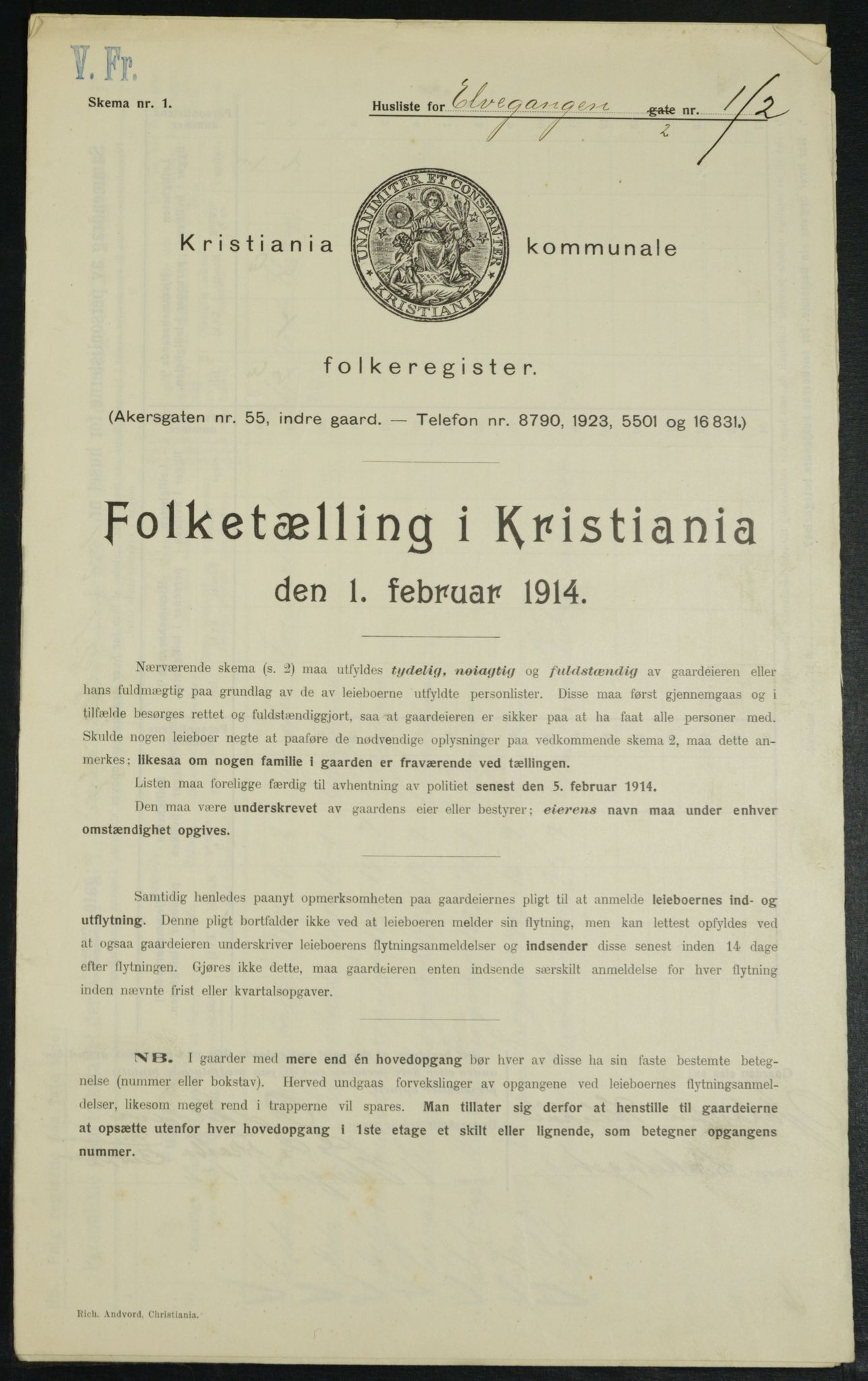 OBA, Kommunal folketelling 1.2.1914 for Kristiania, 1914, s. 21046