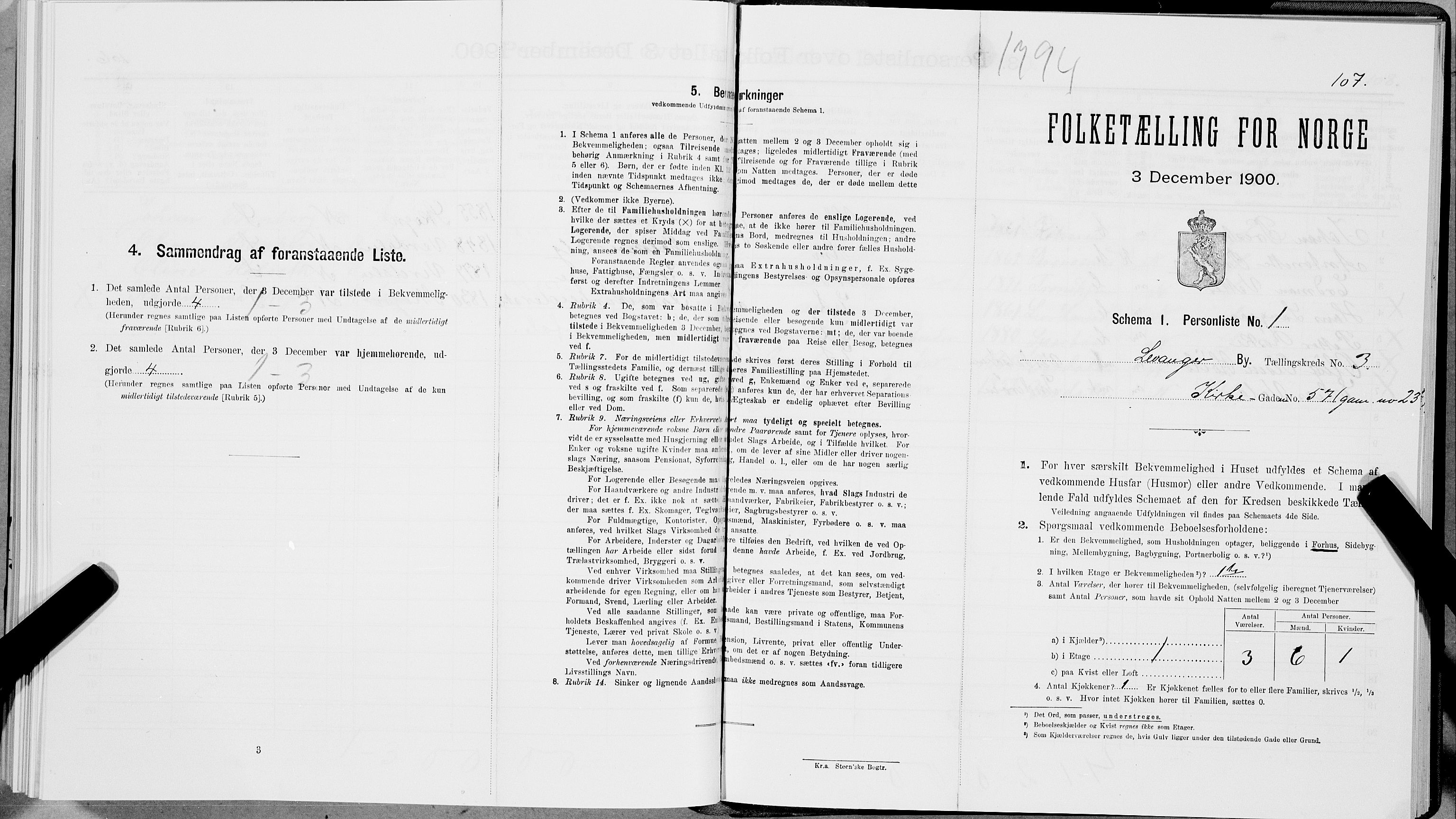 SAT, Folketelling 1900 for 1701 Levanger kjøpstad, 1900, s. 450