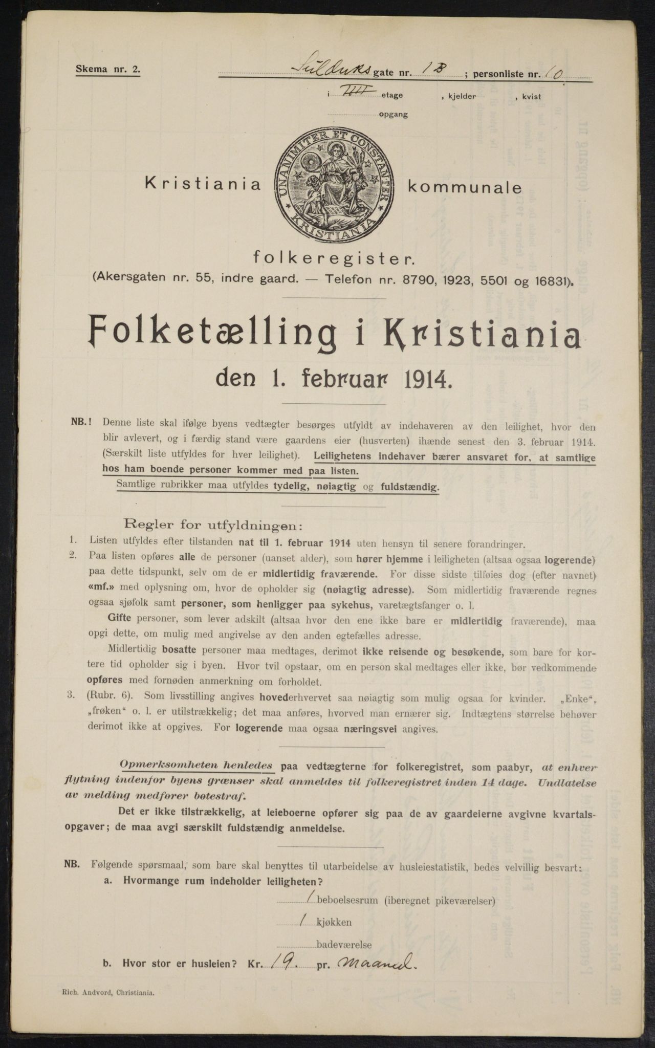 OBA, Kommunal folketelling 1.2.1914 for Kristiania, 1914, s. 93647