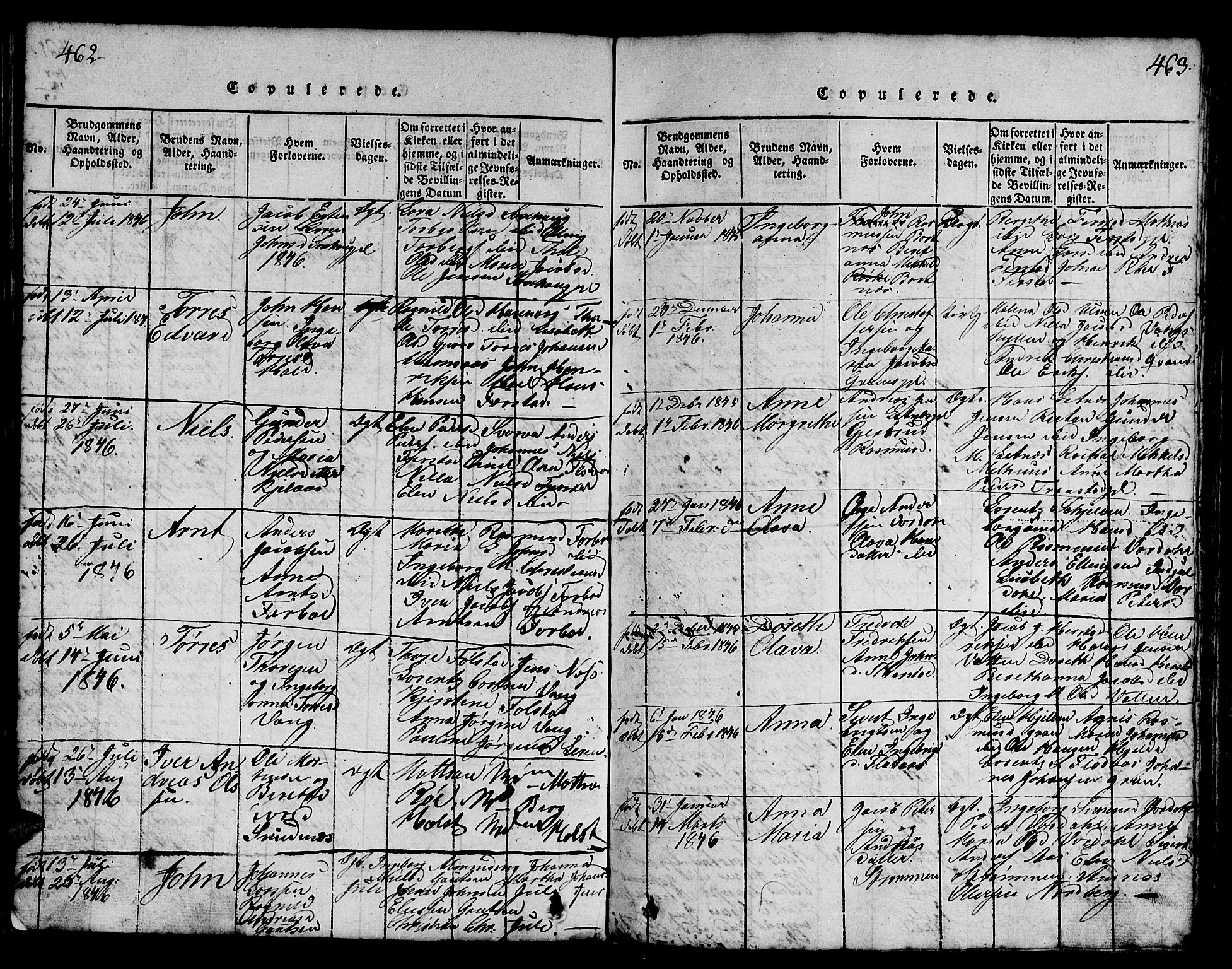Ministerialprotokoller, klokkerbøker og fødselsregistre - Nord-Trøndelag, SAT/A-1458/730/L0298: Klokkerbok nr. 730C01, 1816-1849, s. 462-463